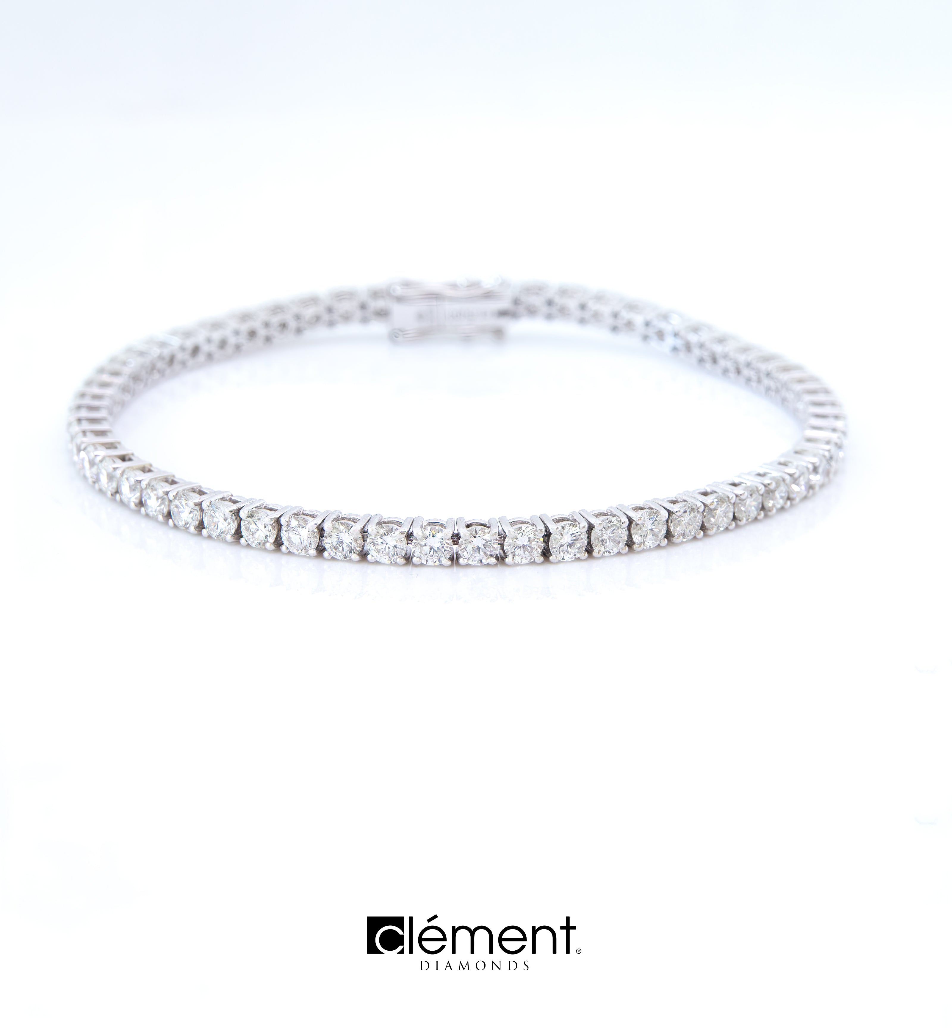 18ct White Gold Natural Diamond Tennis Bracelet