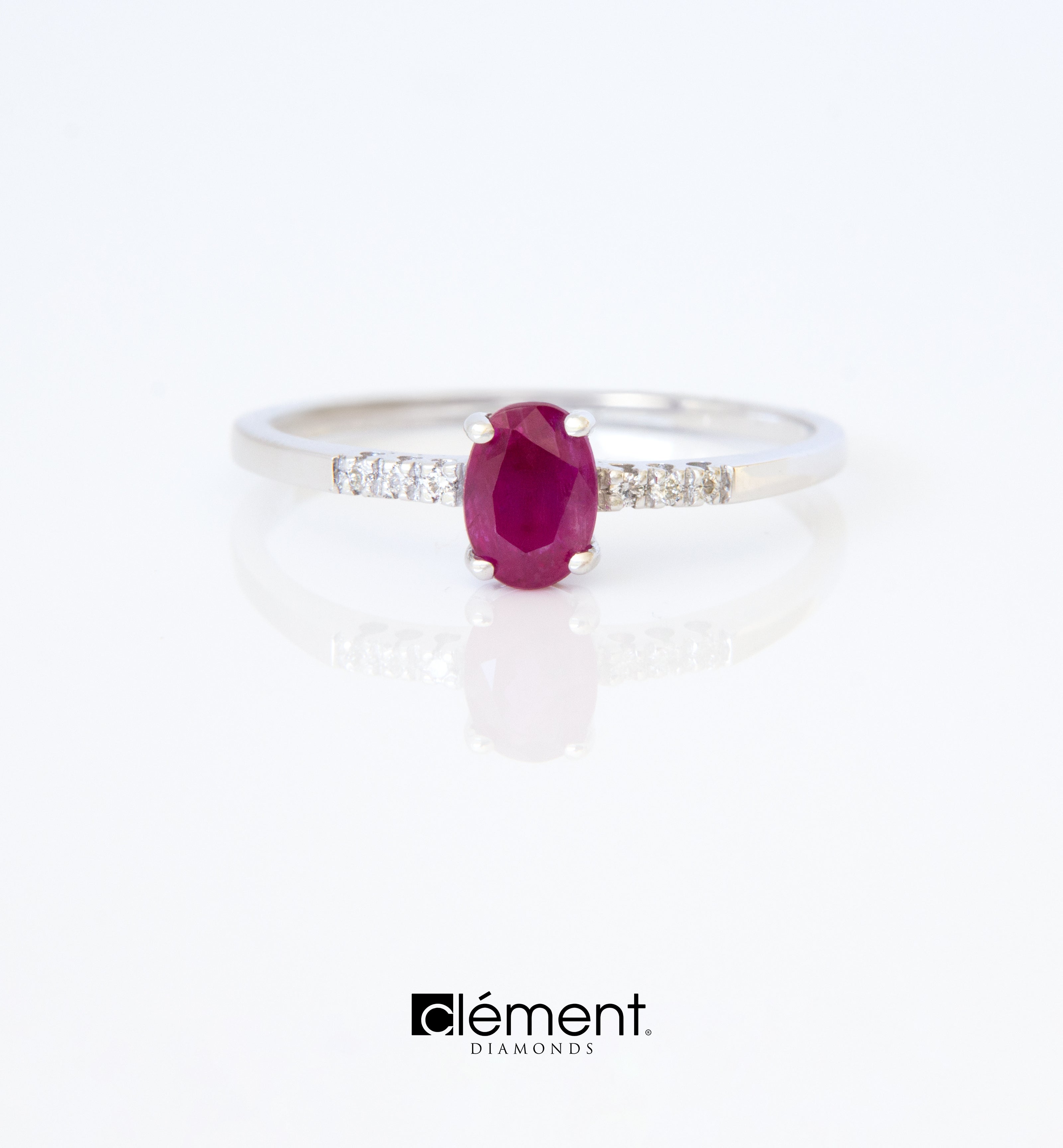 18ct White Gold Diamond & Ruby Ring