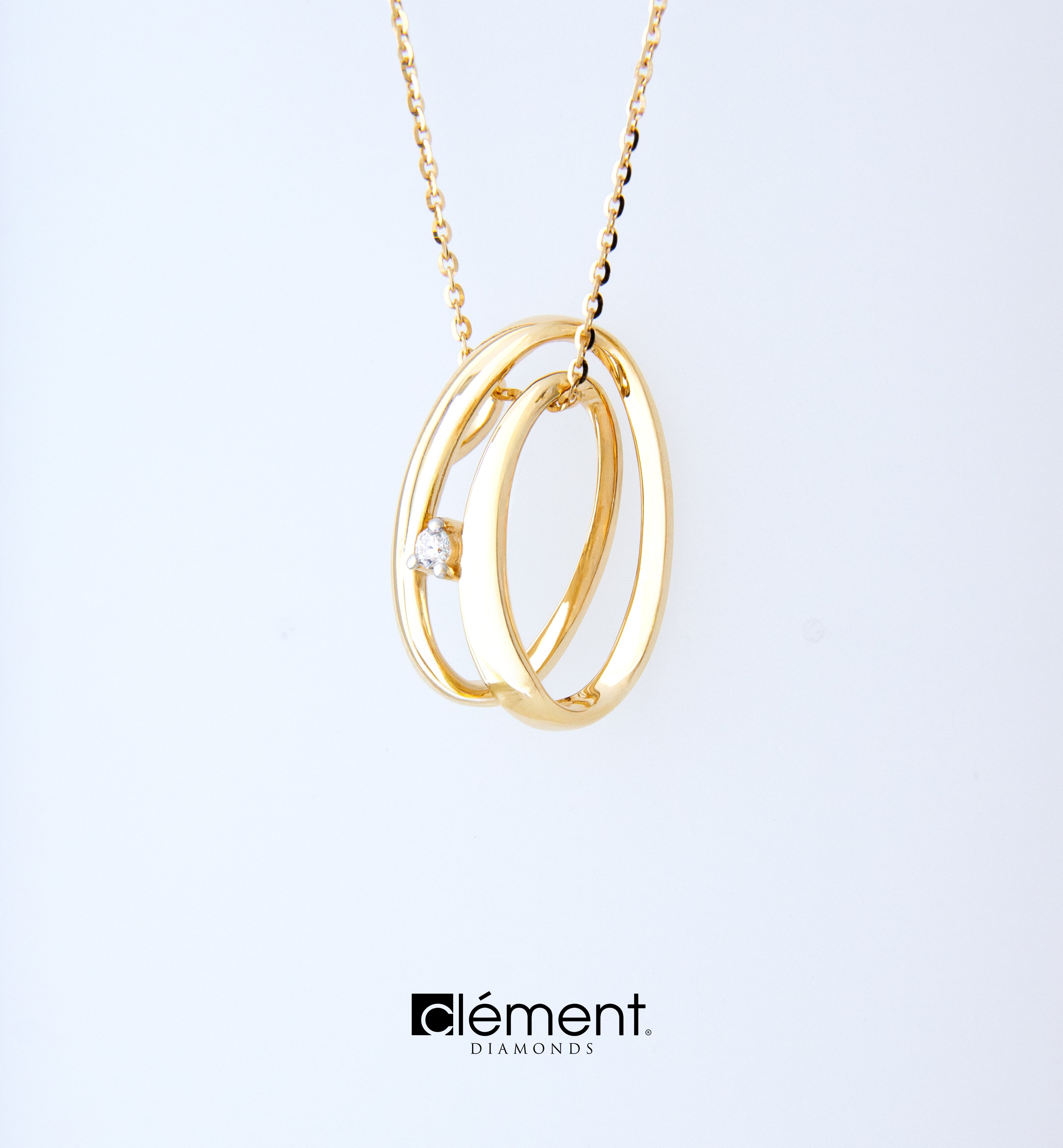 18ct Yellow Gold Diamond Design Pendant