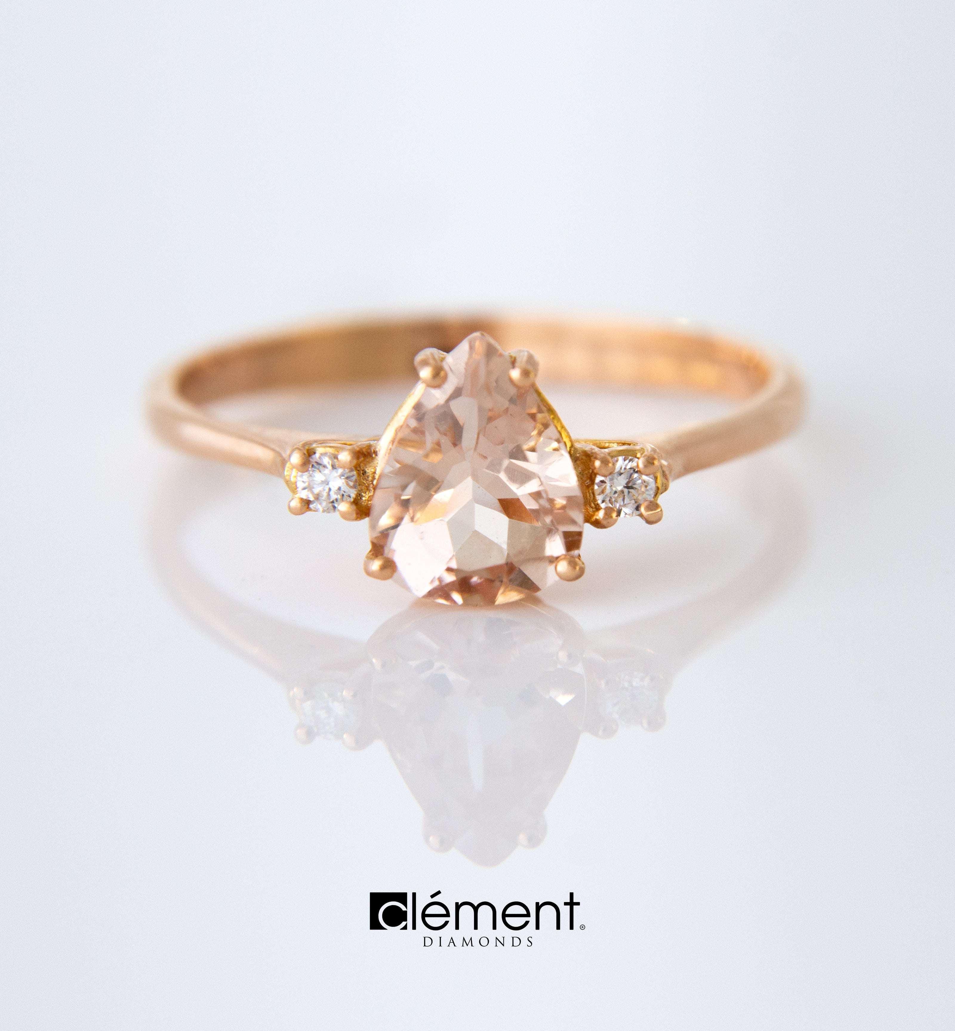 18ct Rose Gold Diamond and Morganite Ring