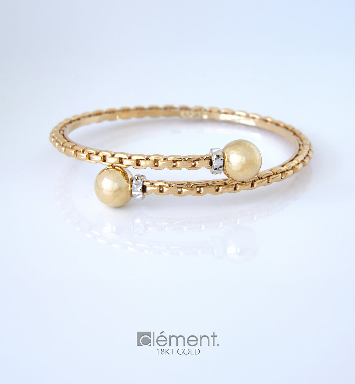 18ct Gold Two-Tone Bangle