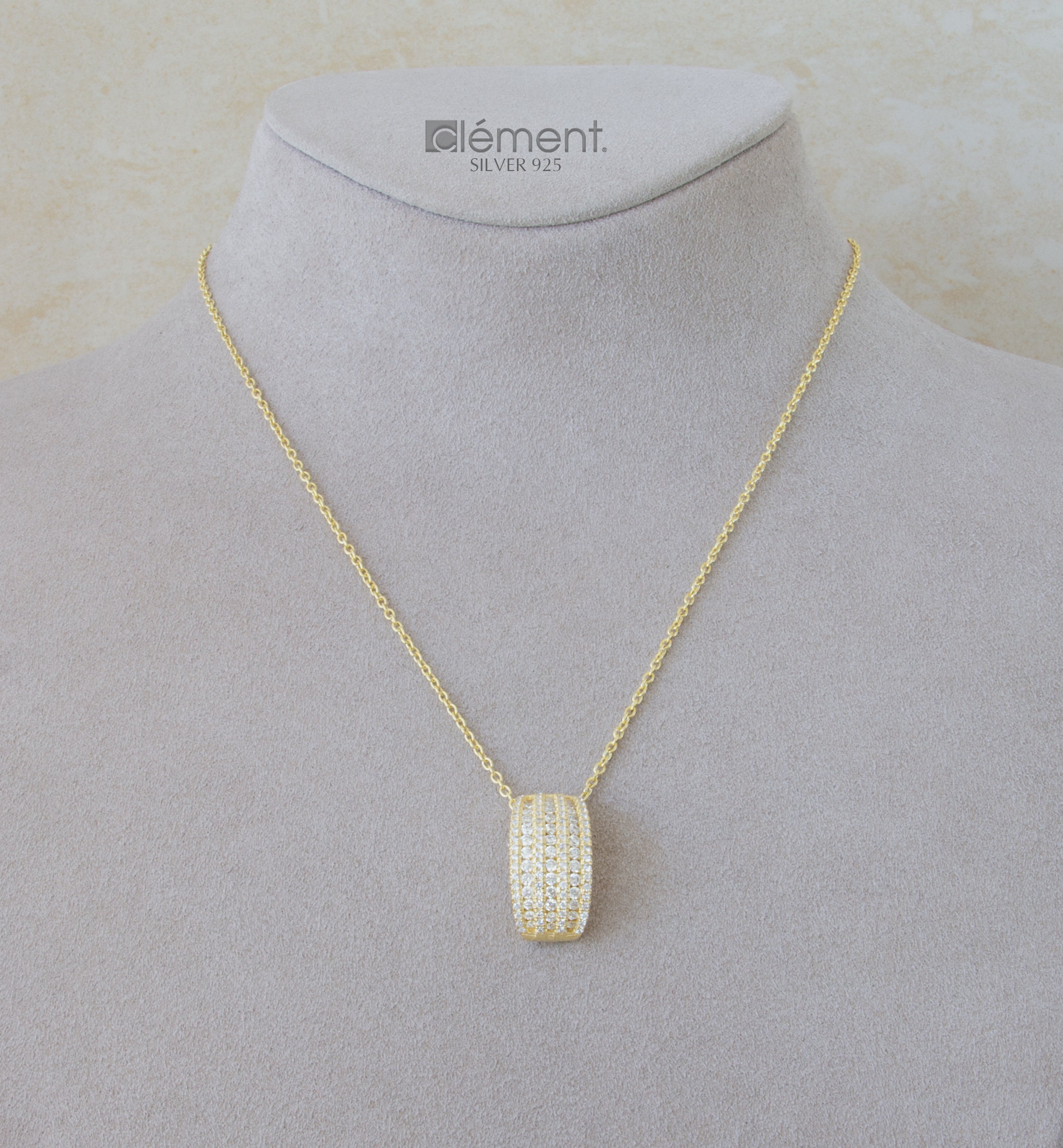 Silver 925 Pendant Necklace with CZ Stones