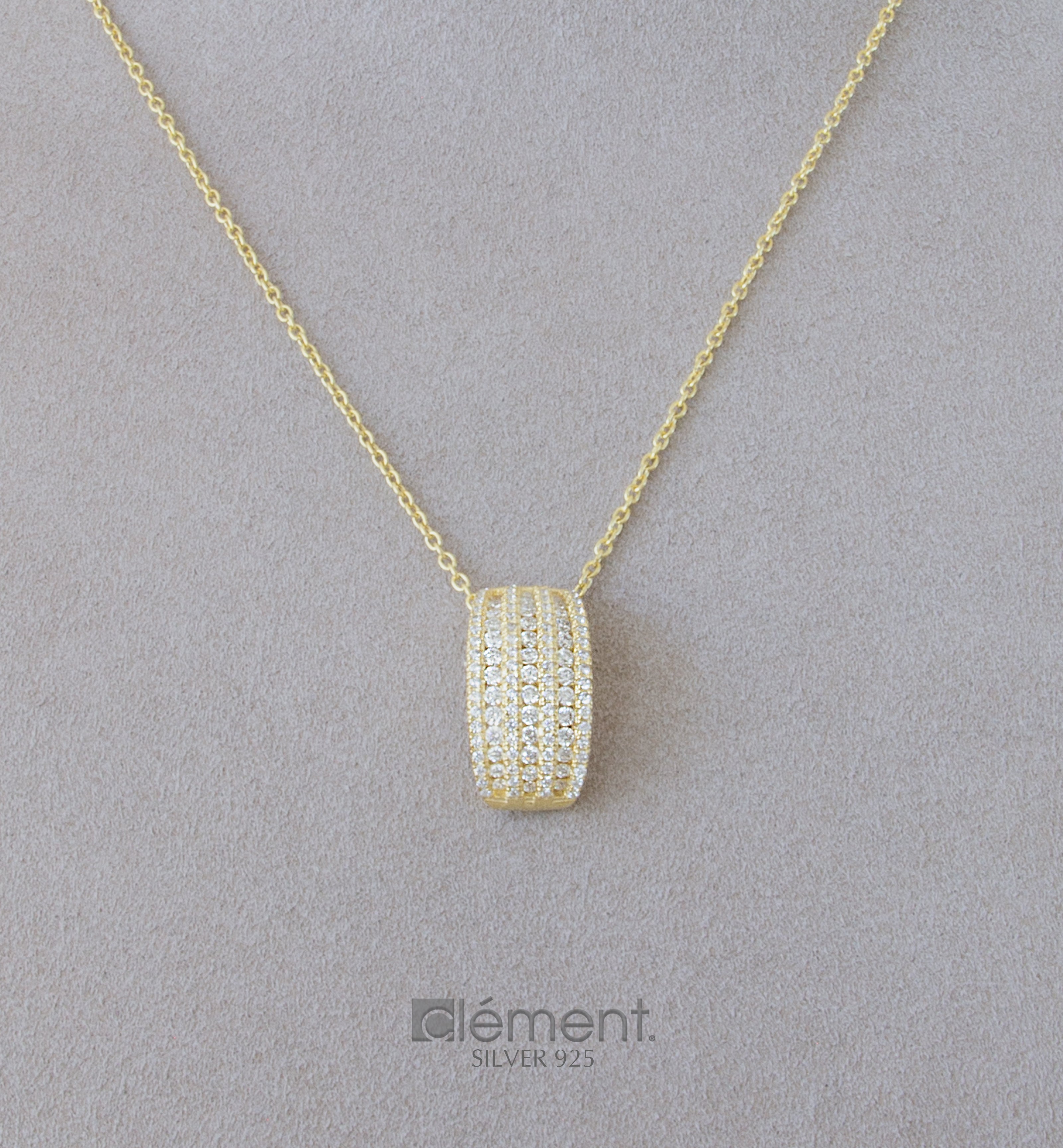 Silver 925 Pendant Necklace with CZ Stones