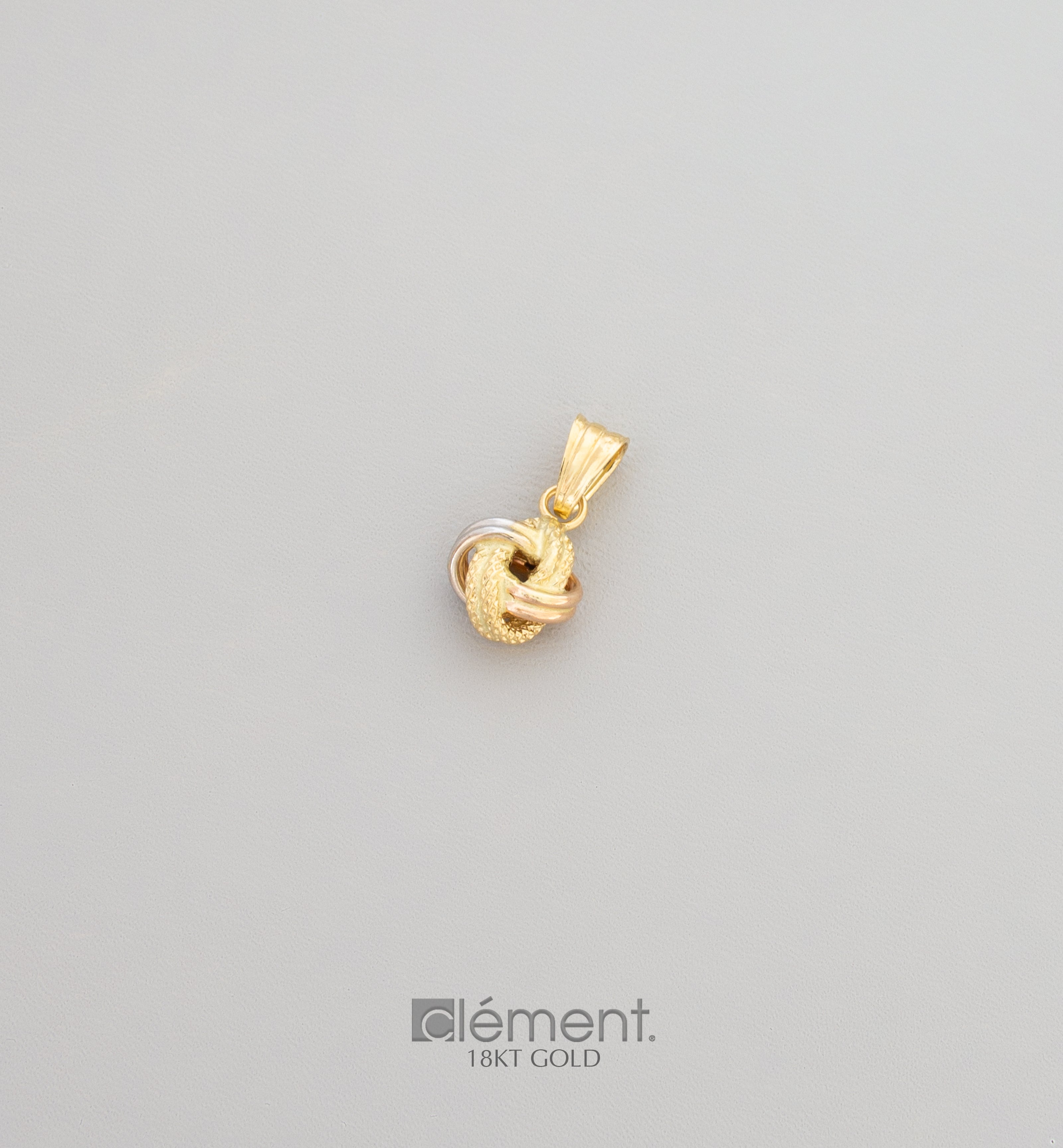18ct Gold 3 Colour Small Knot Pendant