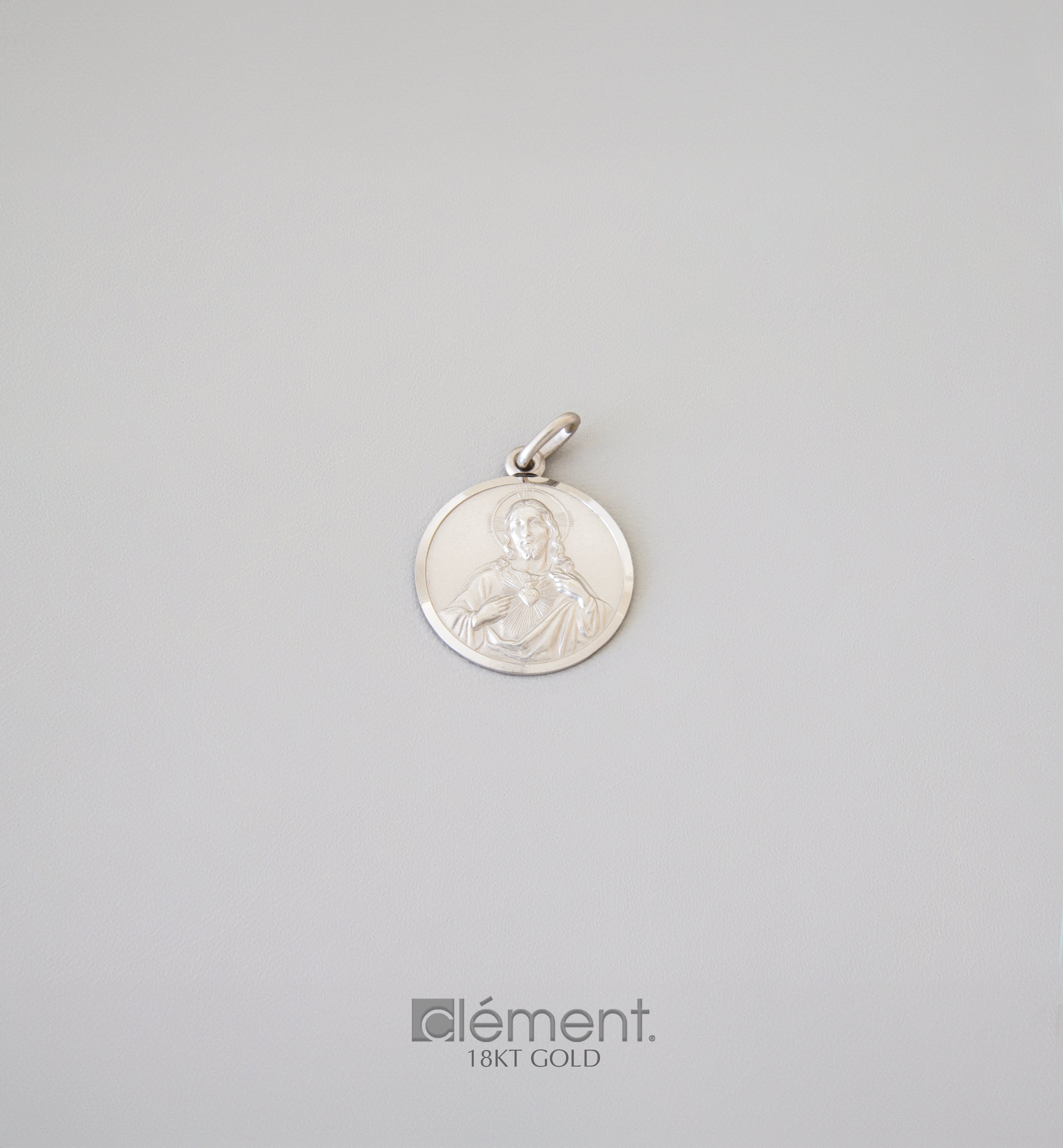 18ct White Gold Holy Medallion
