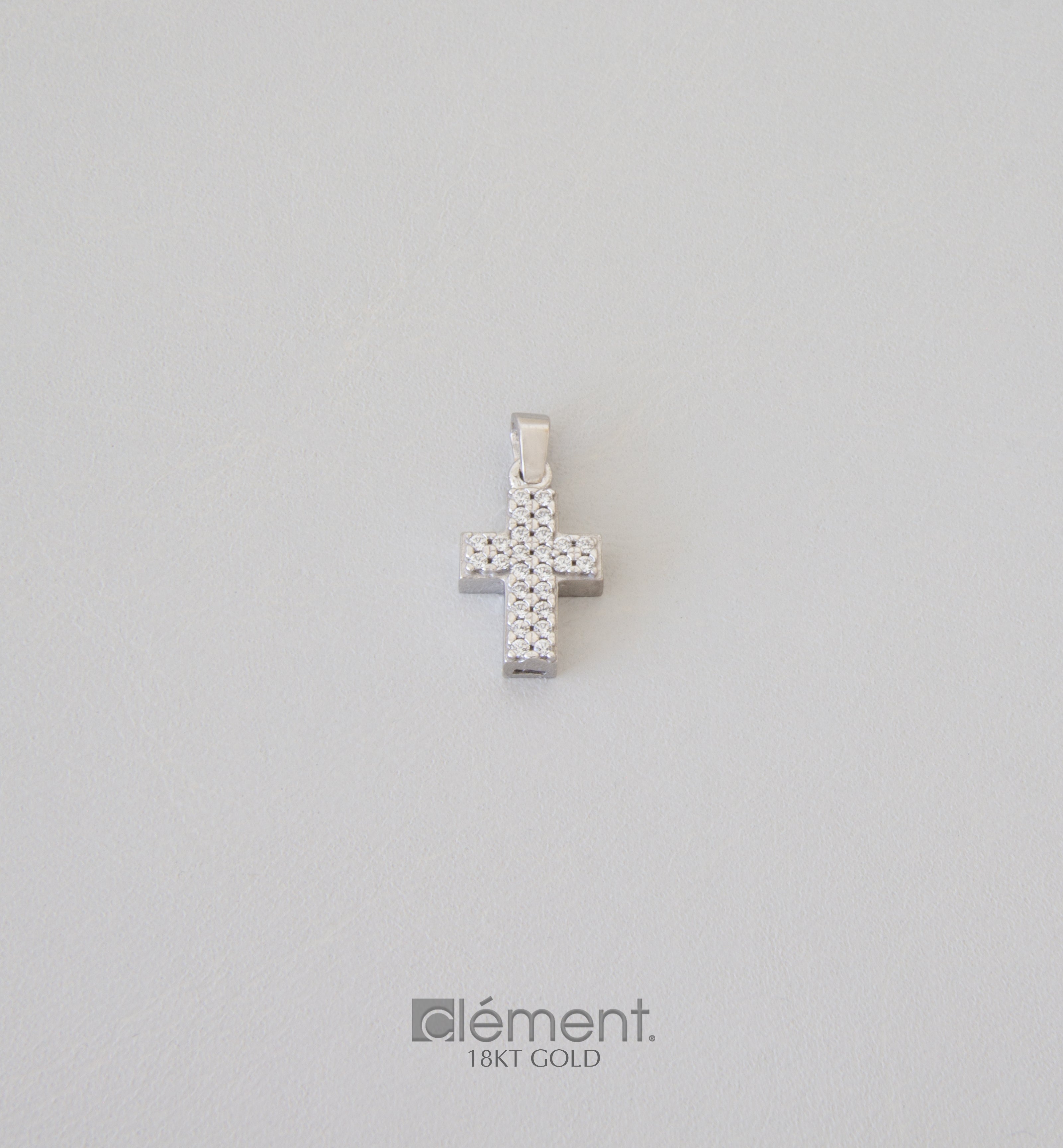 18ct Gold Cross with Cubic Zircon Stones