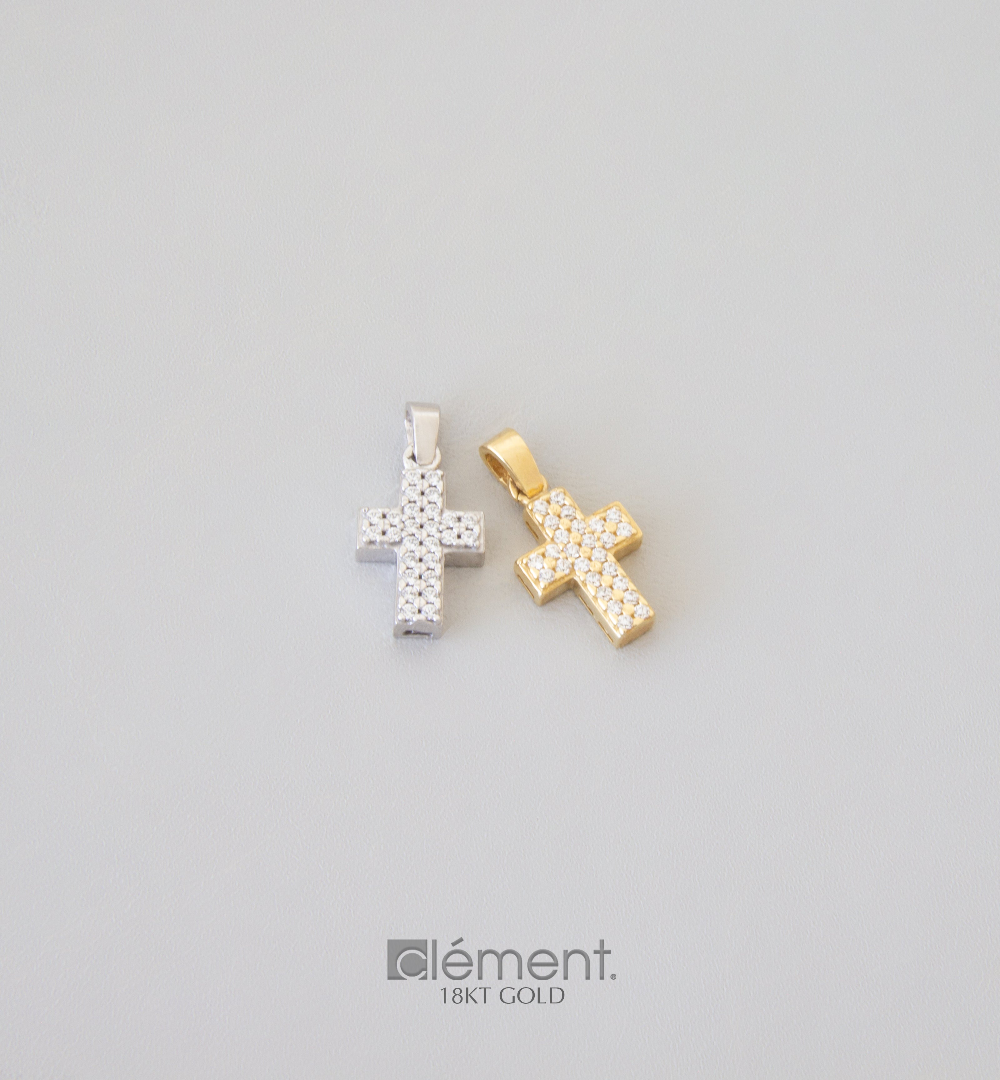 18ct Gold Cross with Cubic Zircon Stones