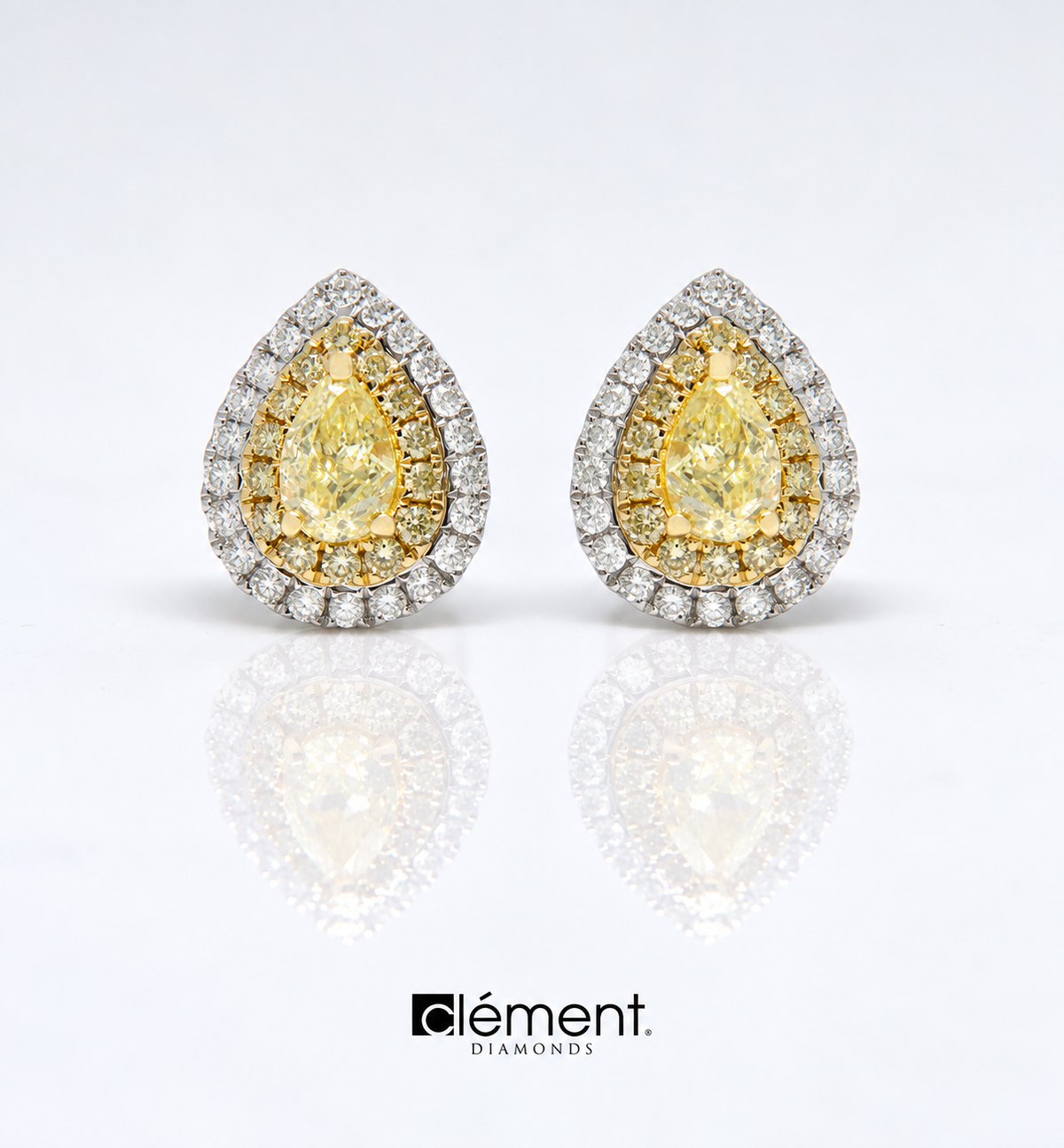 18ct Gold Natural Fancy Yellow Diamond Earrings