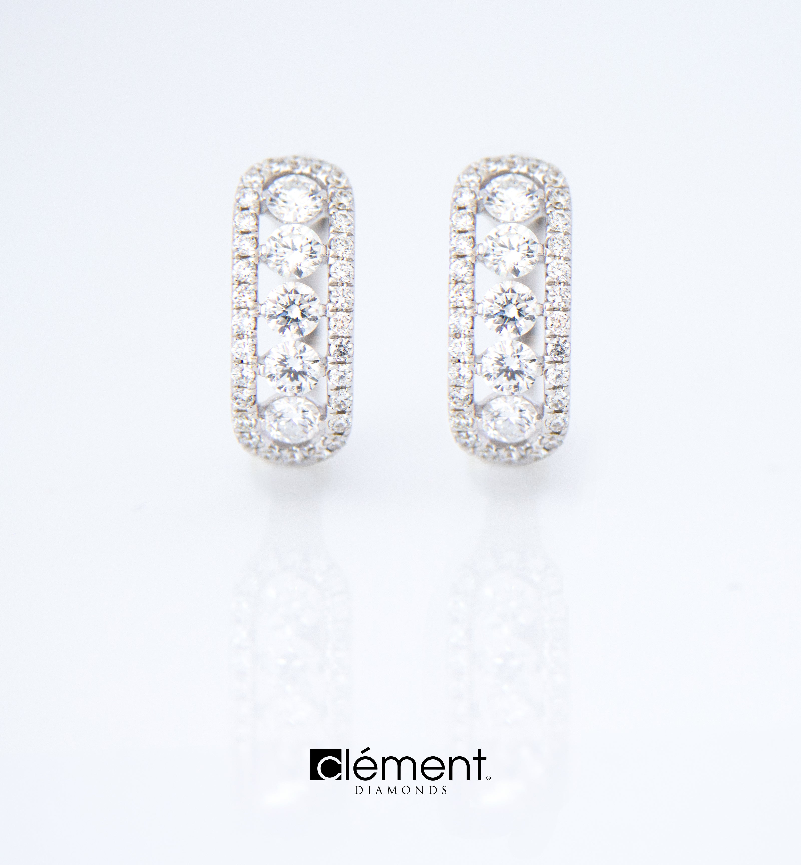 18ct White Gold Diamond Hoop Earrings