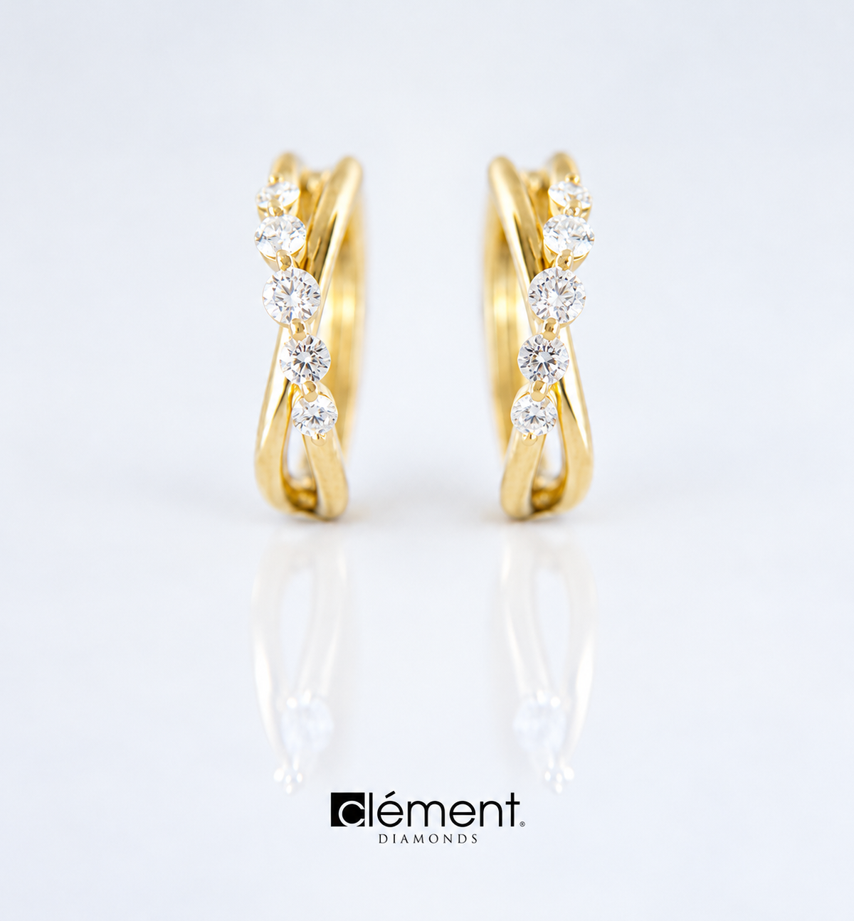 18ct Yellow Gold Twist Design Hoop Earrings