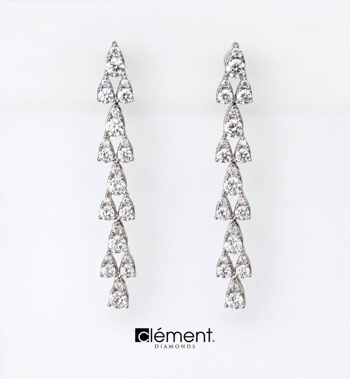 18ct White Gold Natural Diamond Design Earrings