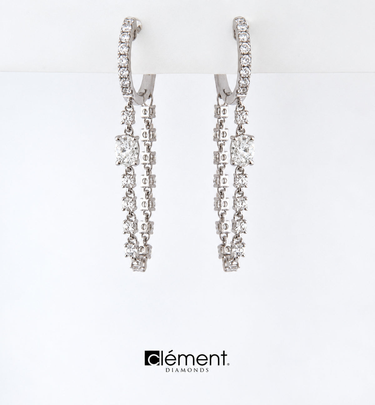 18ct White Gold Natural Diamond Earrings