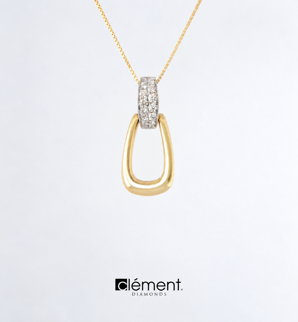 18ct Gold Two-Tone Diamond Design Pendant