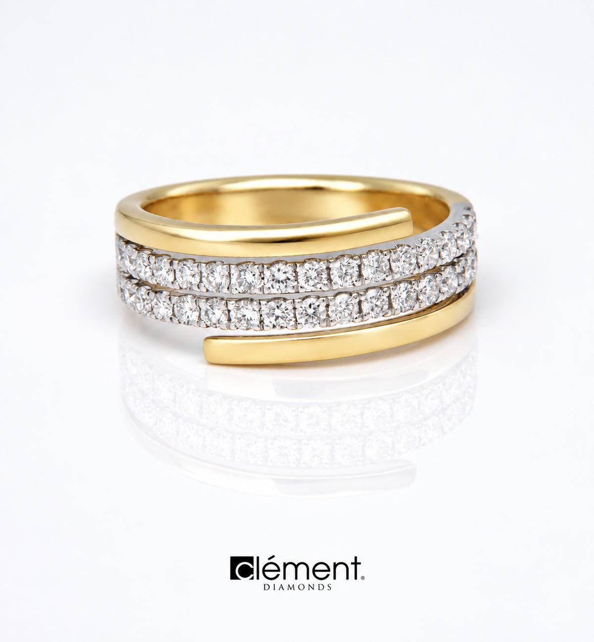 18ct Gold Two-Tone Diamond Design Ring