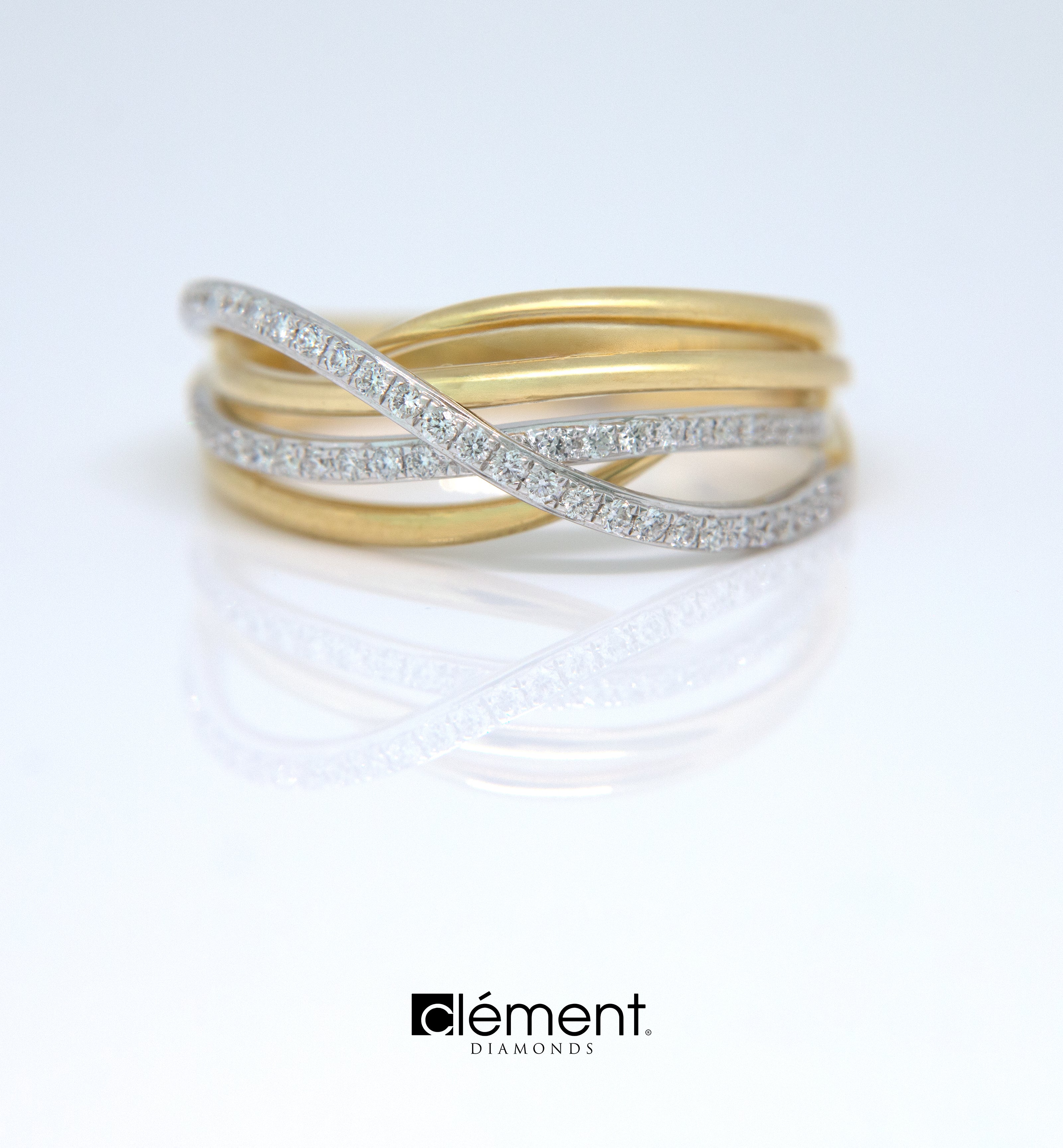 18ct Gold Two-Tone Diamond Ring