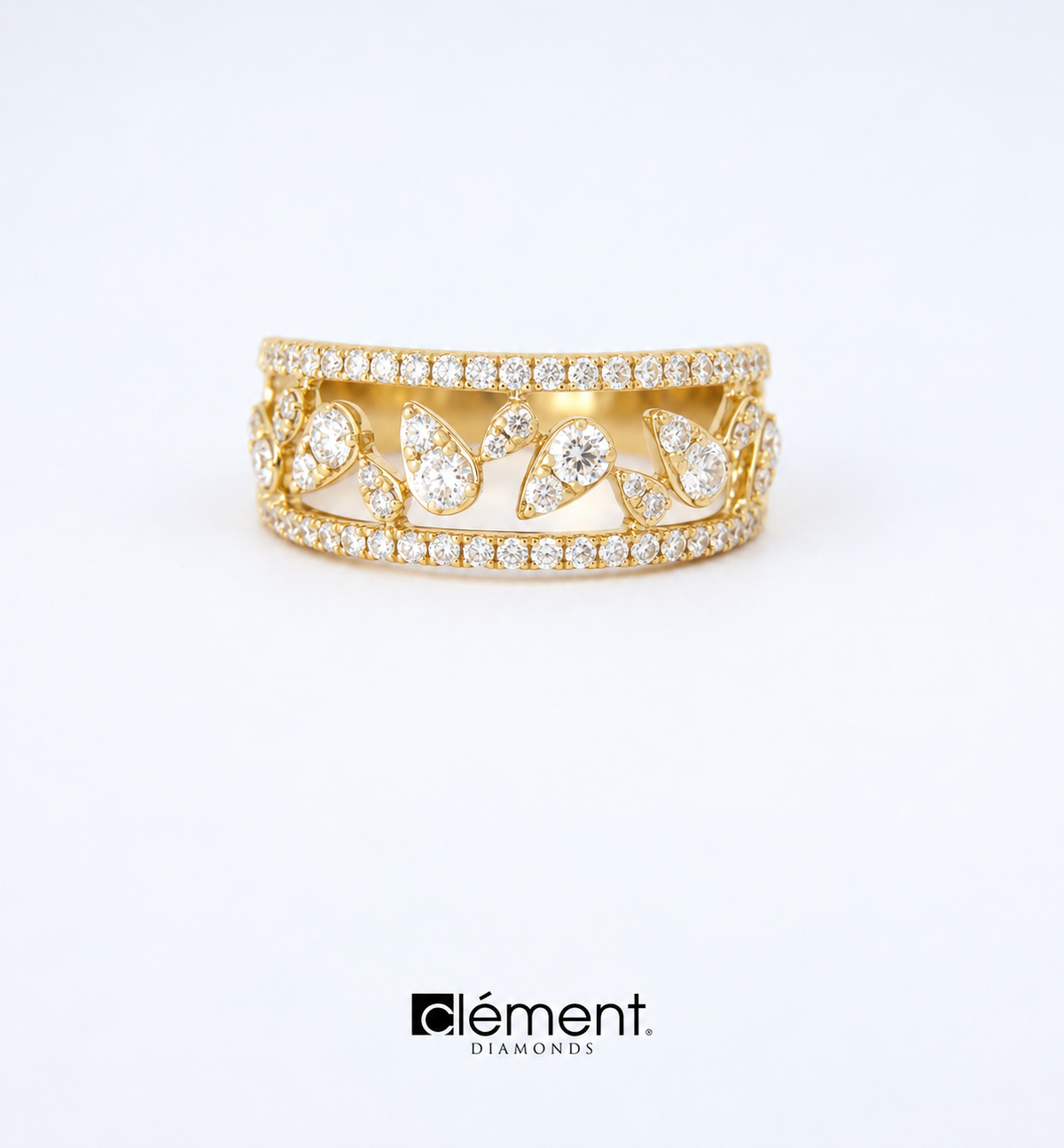 18ct Yellow Gold Natural Diamond Design Ring