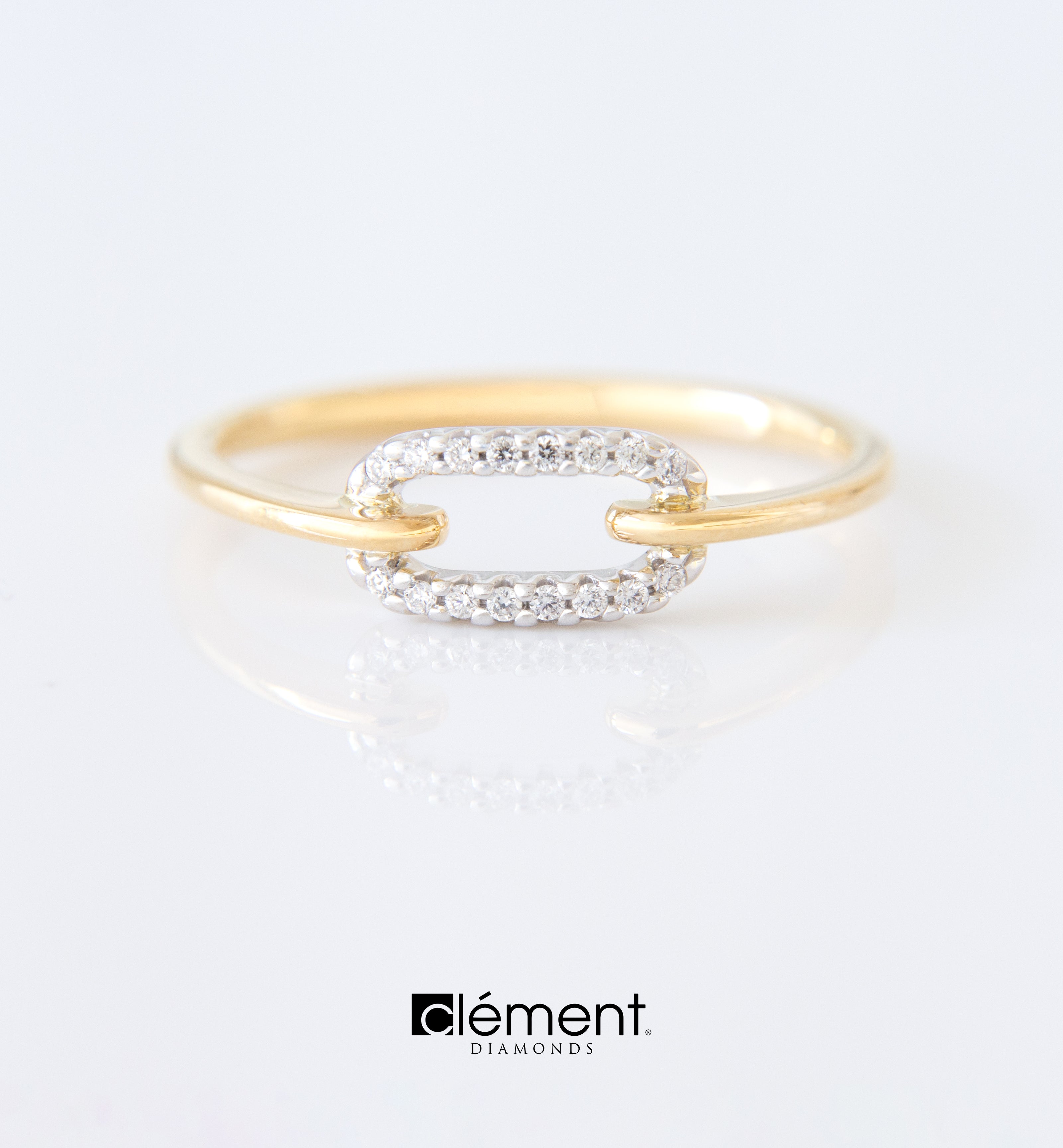 18ct Gold Two-Tone Diamond Ring
