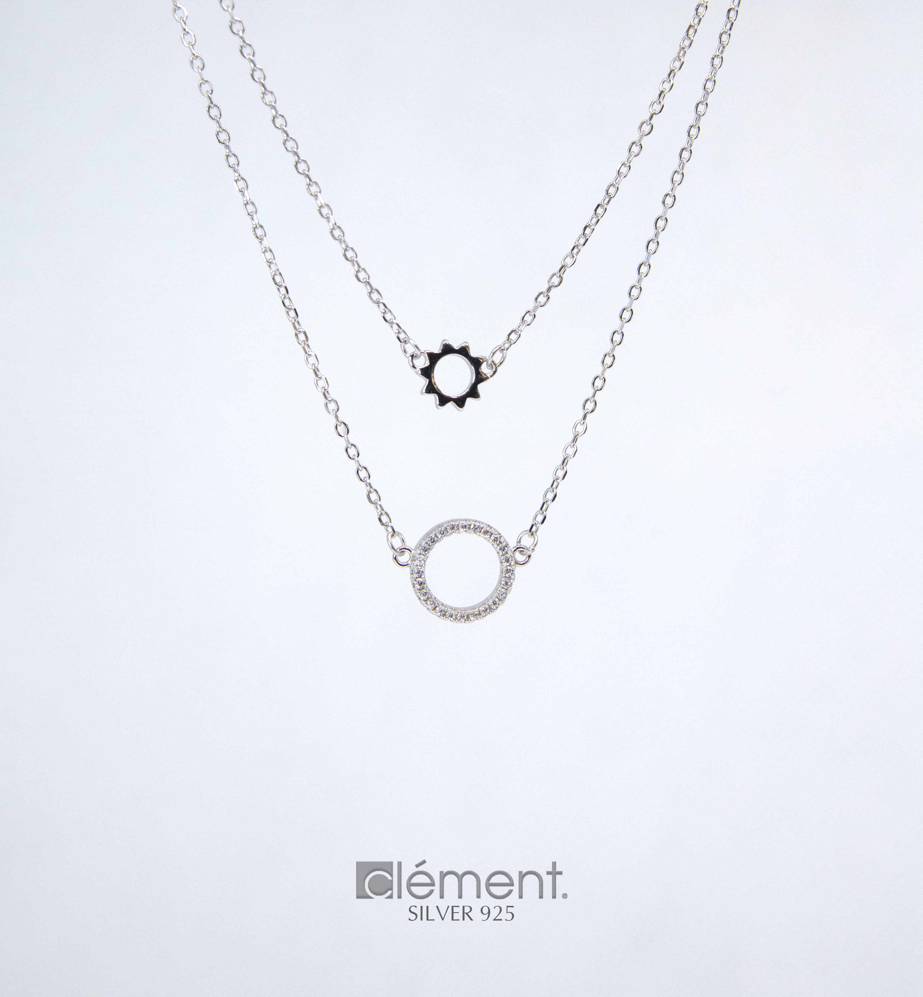 Silver 925 Double Chain Necklace