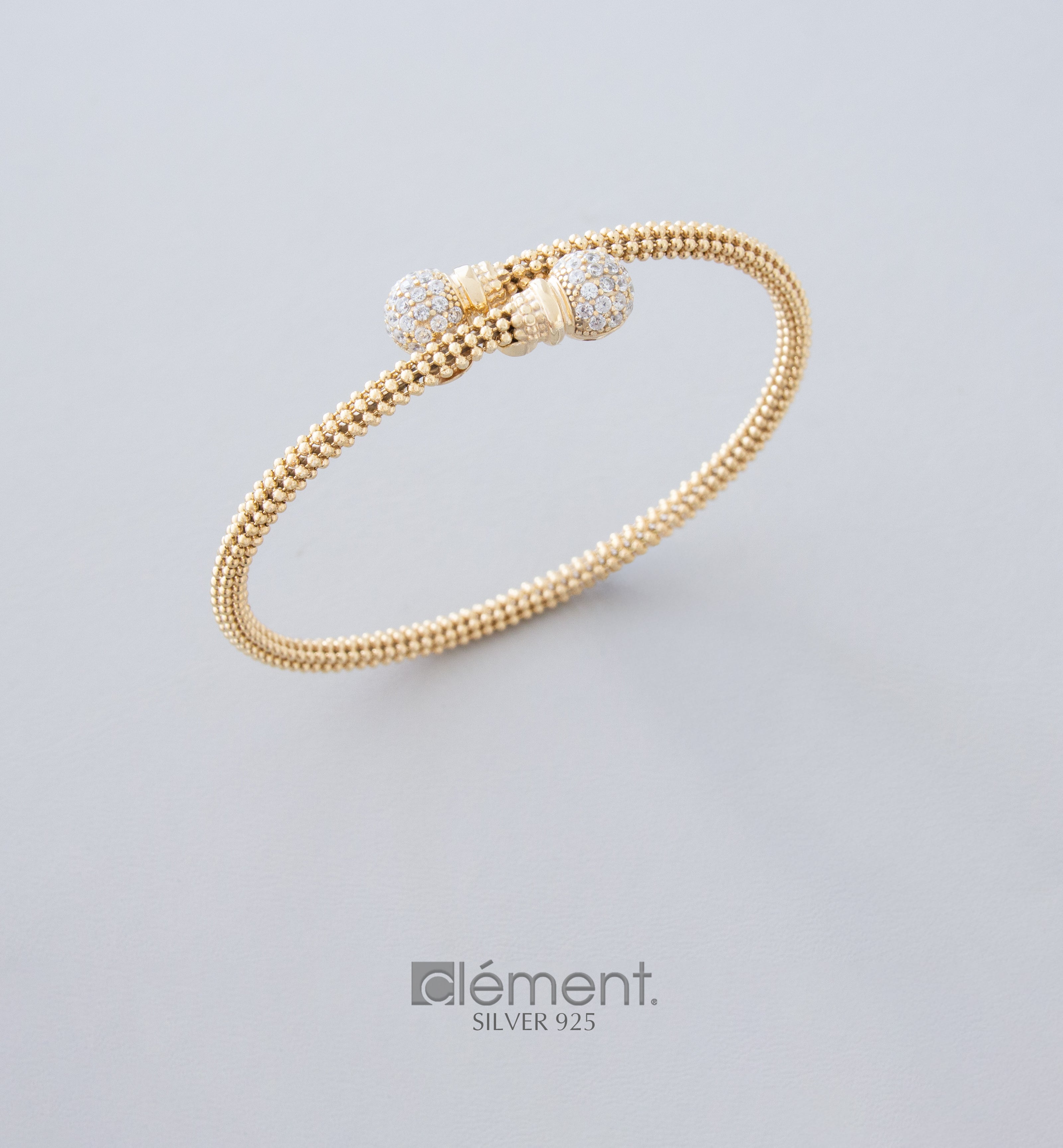 Silver 925 Bangle with CZ Stones