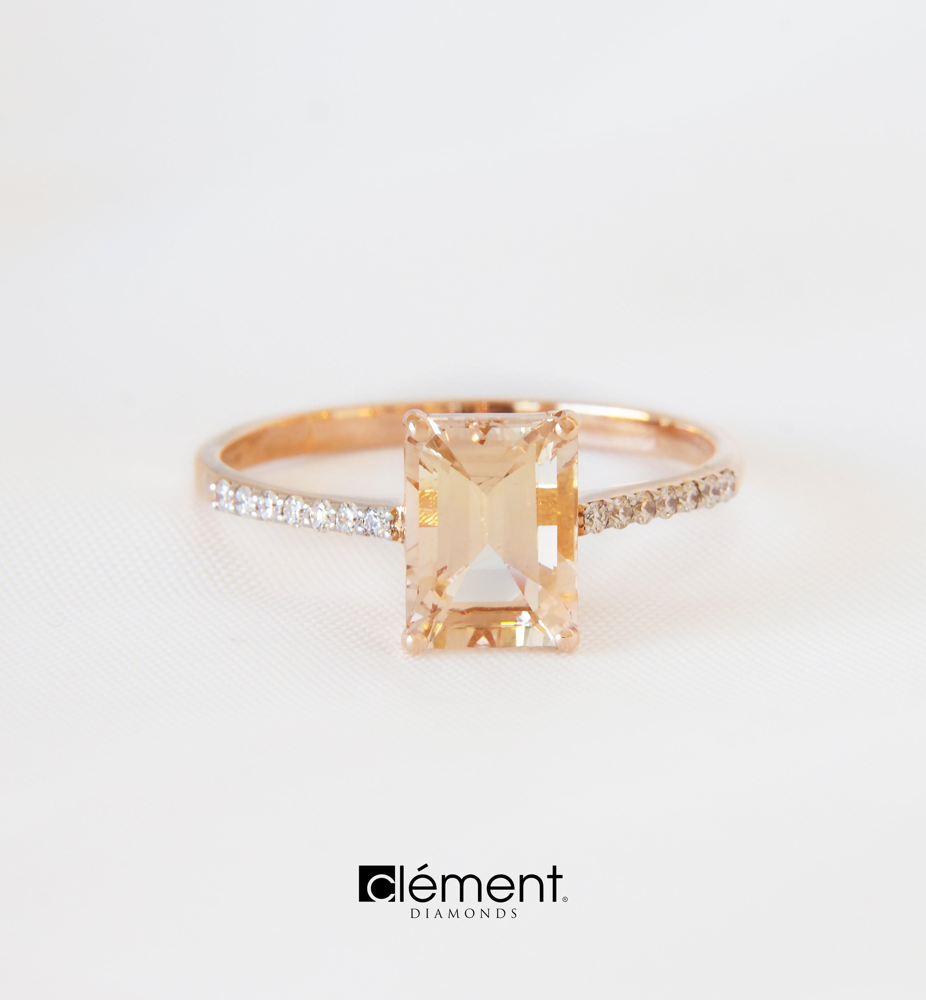 18ct Rose Gold Diamond and Morganite Ring