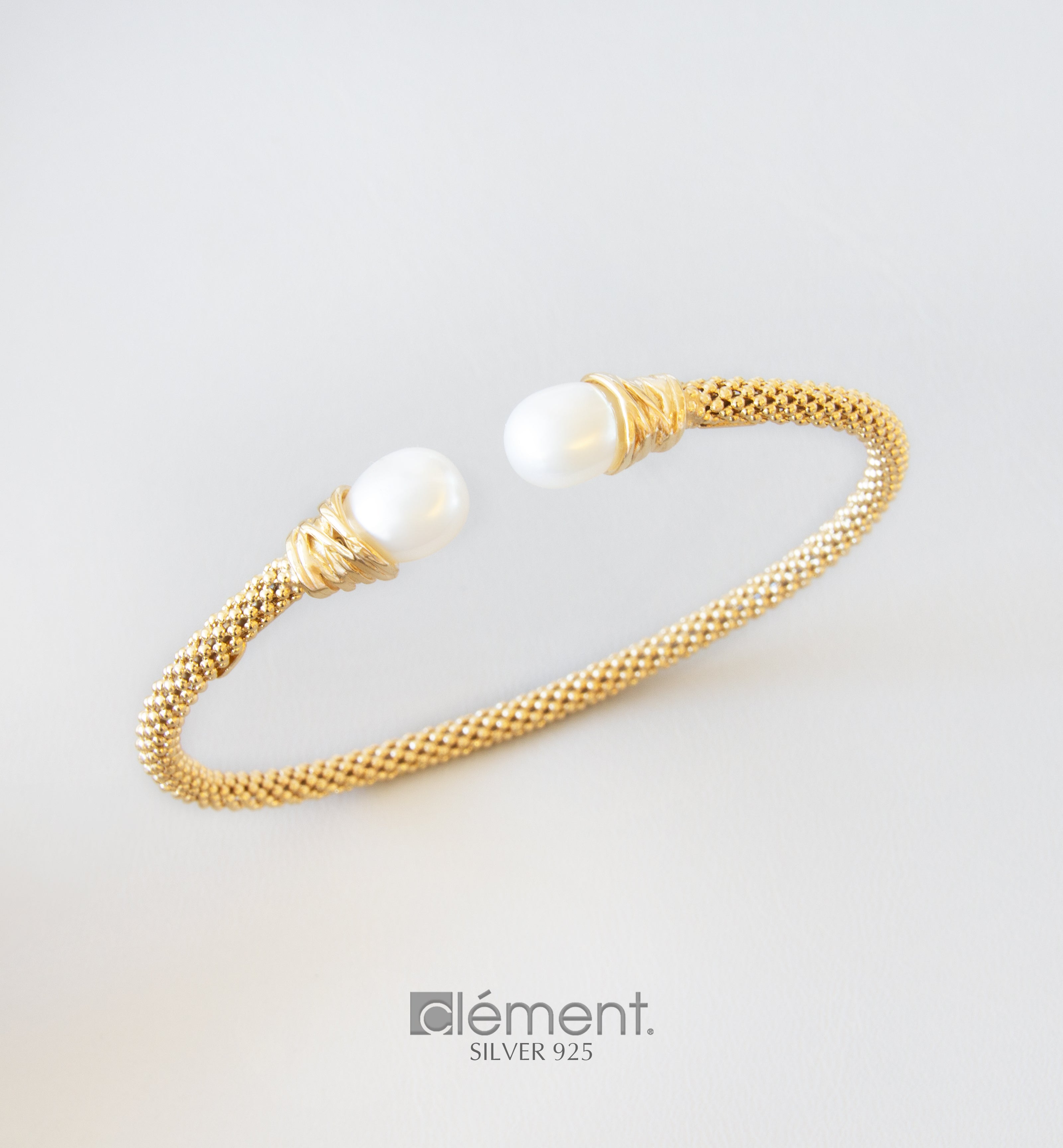 Silver 925 Design Bangle with Pearls