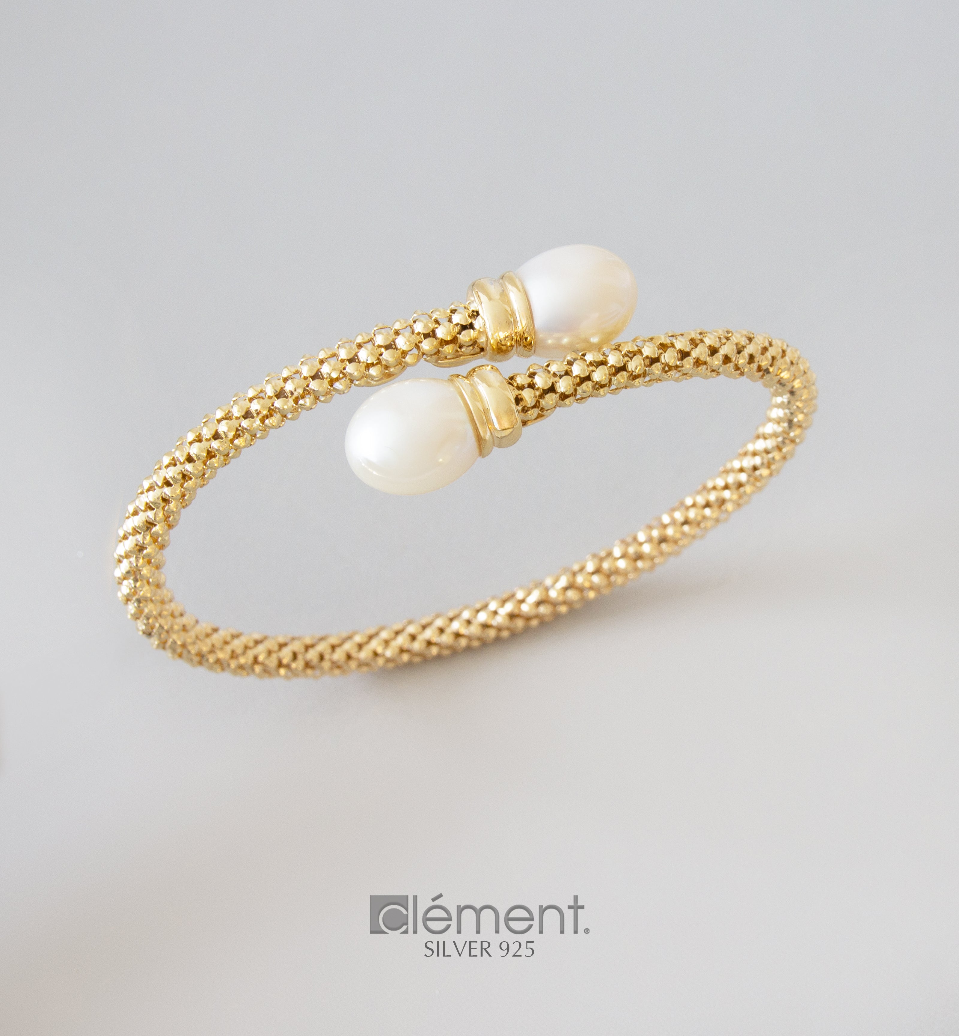Silver 925 Design Bangle with Pearls