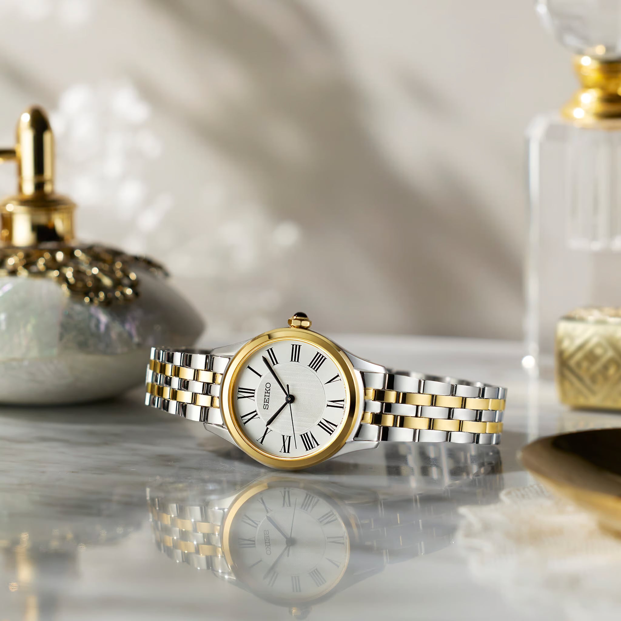 SEIKO Ladies’ Round Quartz Watch in Two-Tone - SUR612P1