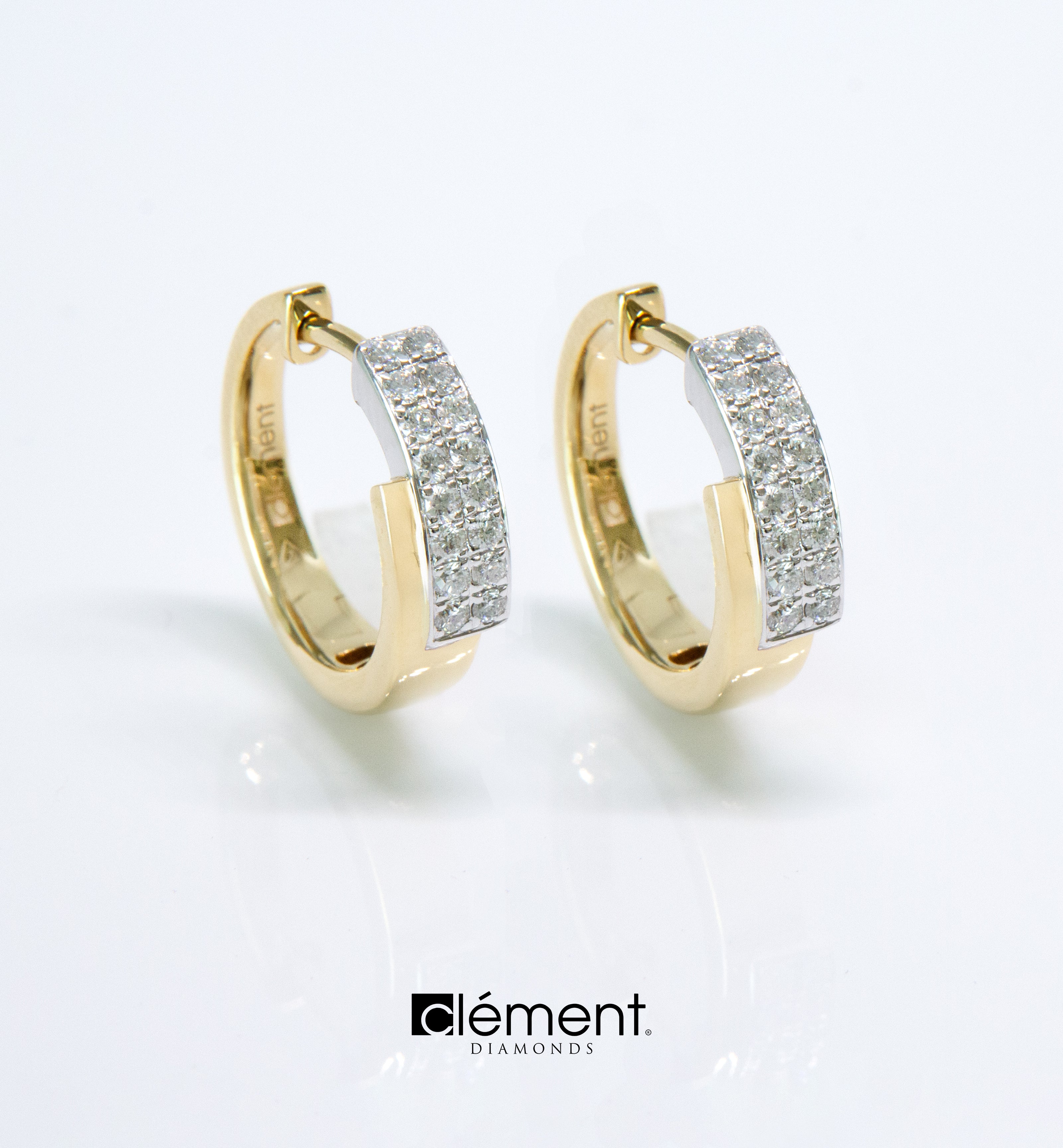 18ct Gold Diamond Hoop Earrings