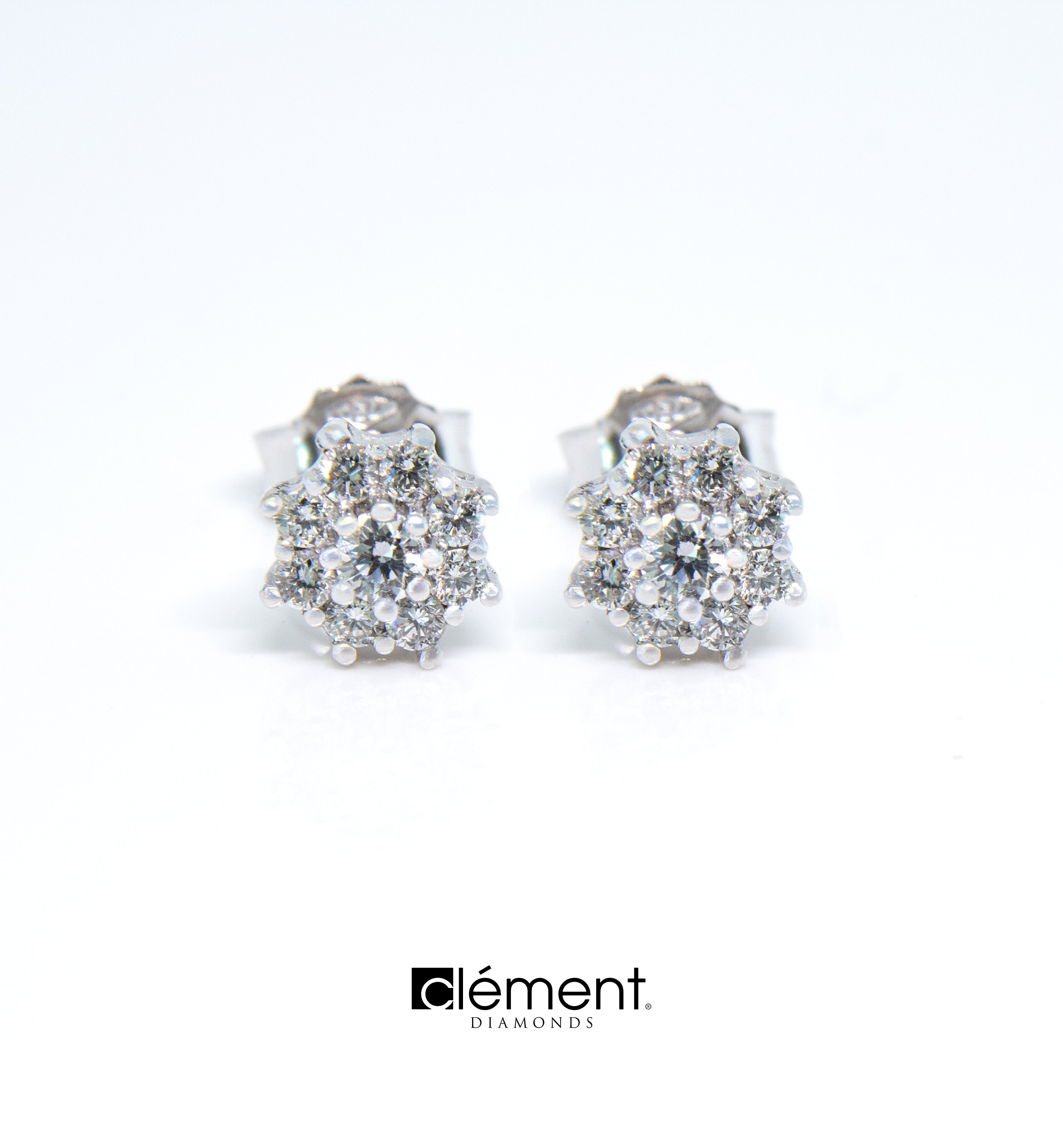 18ct White Gold Diamond Earrings