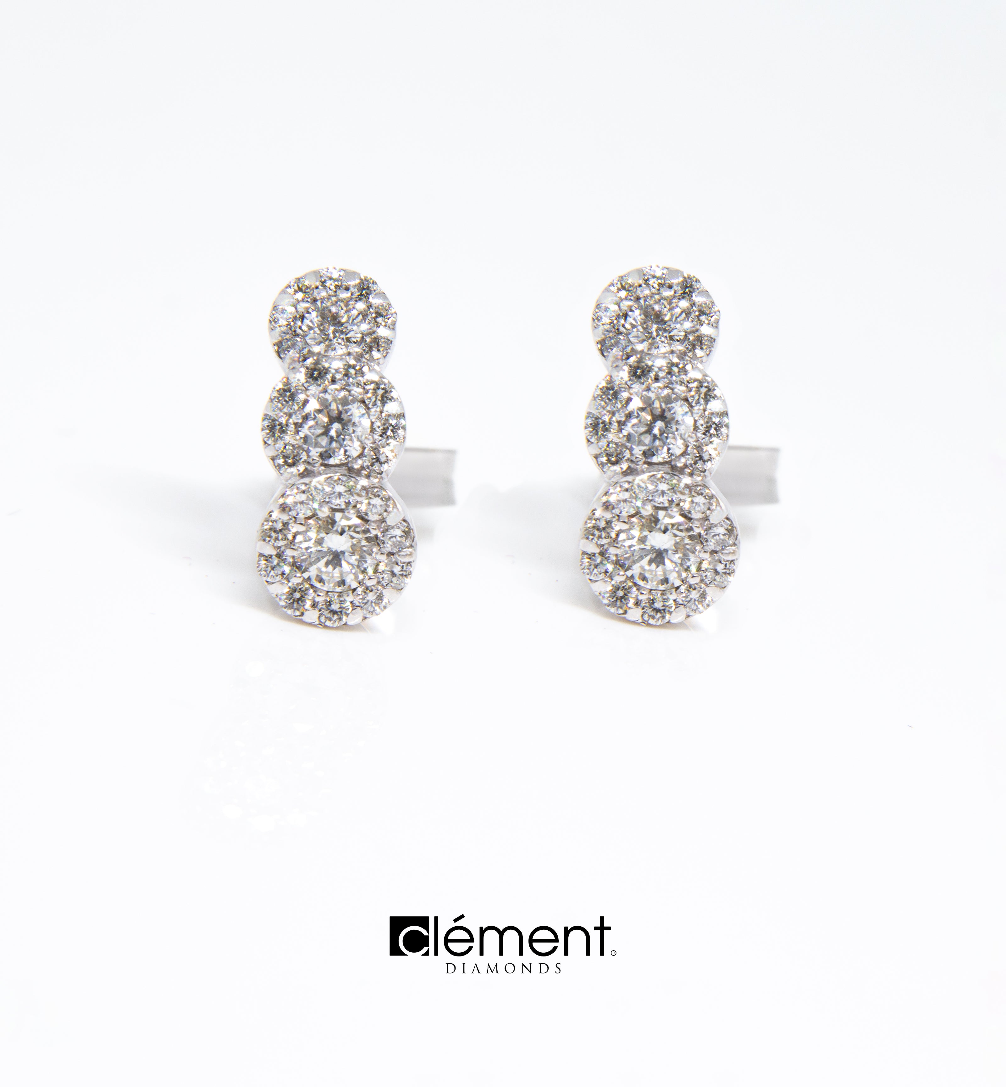 18ct White Gold Natural Diamond Earrings
