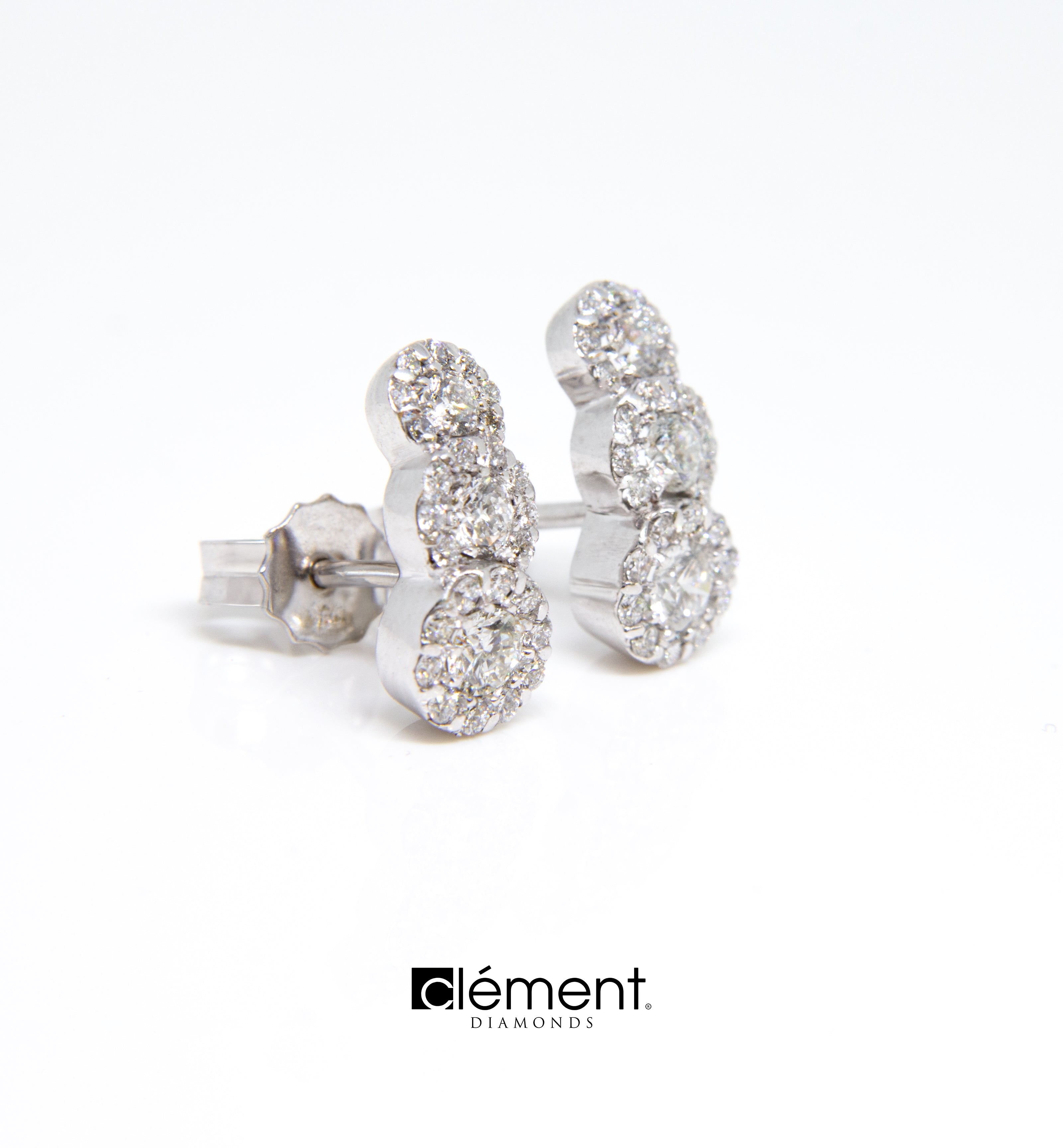 18ct White Gold Natural Diamond Earrings
