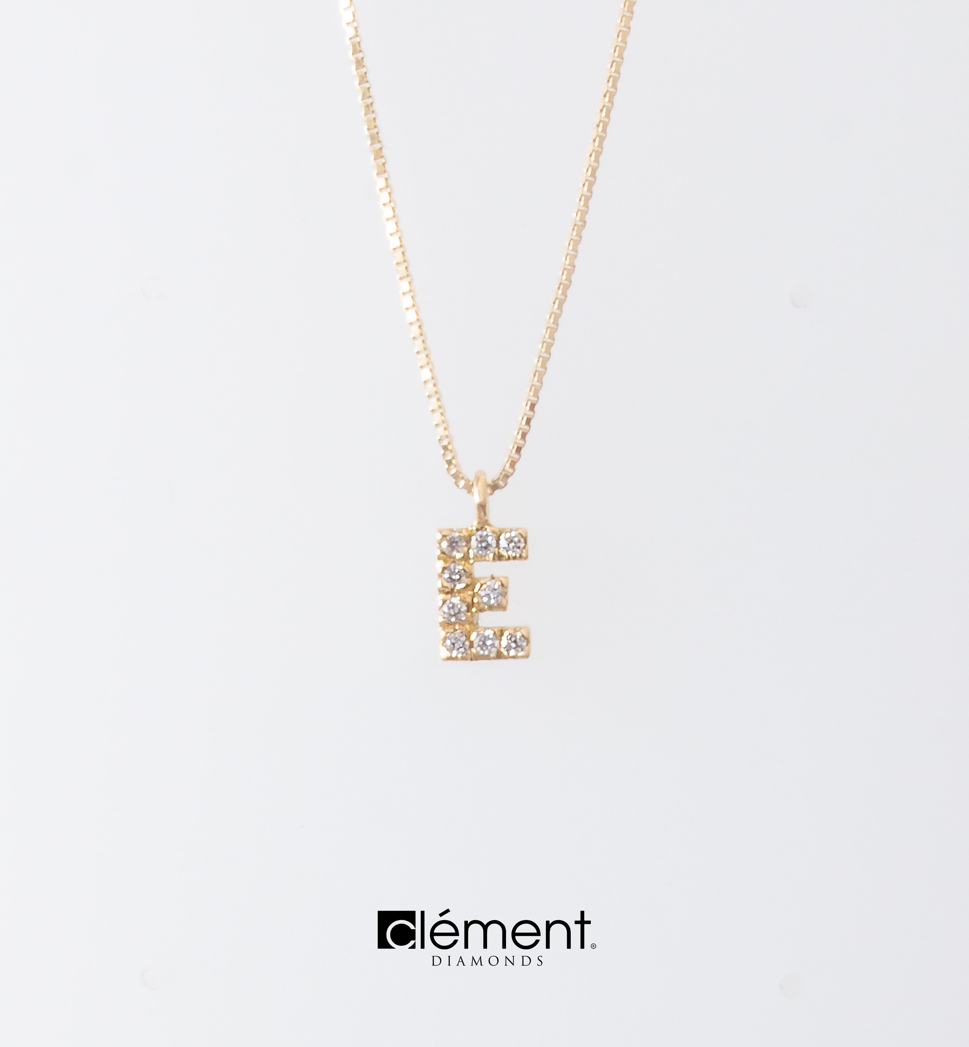 18ct Yellow Gold Diamond Initial E