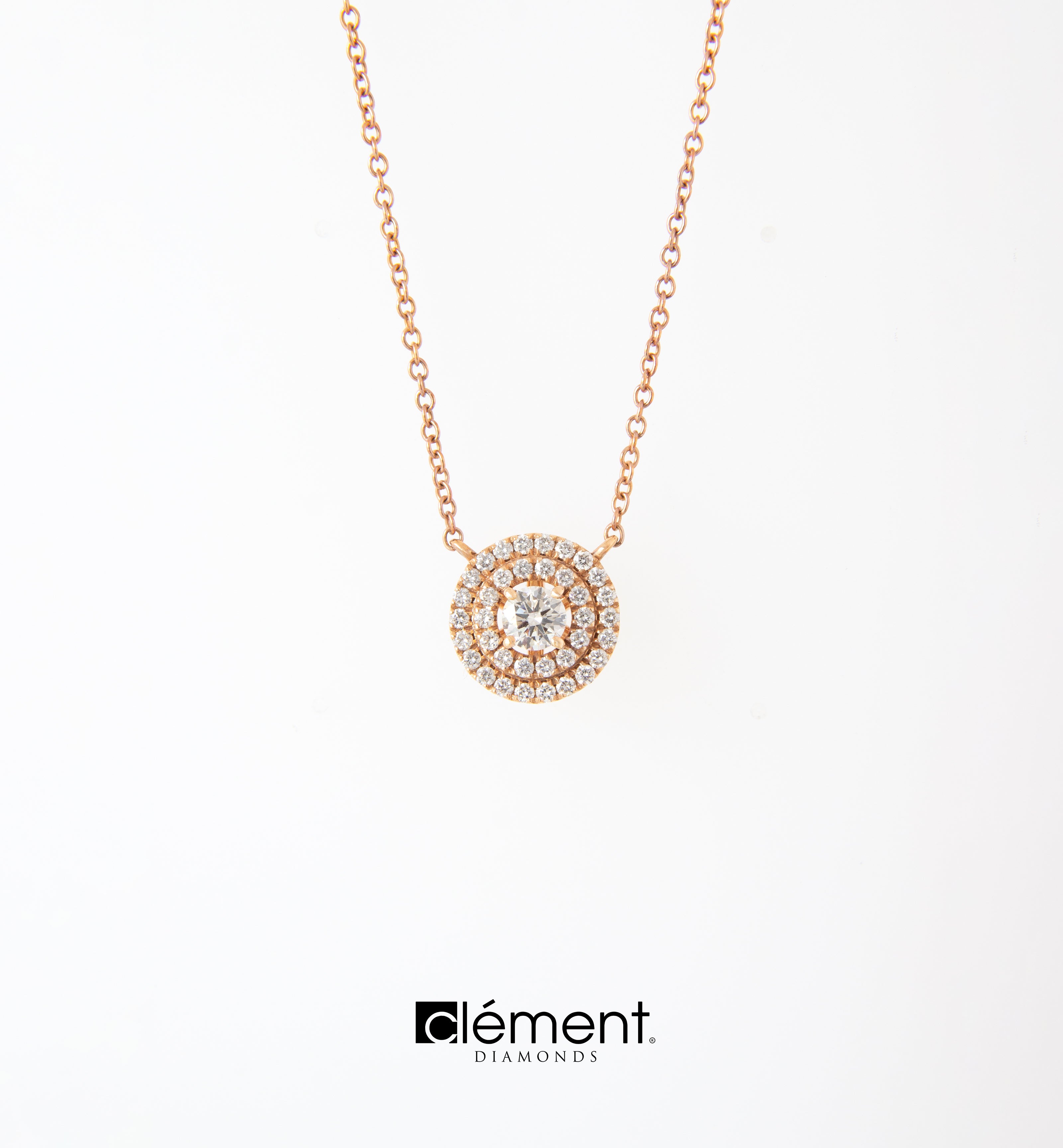 18ct Rose Gold Diamond Pendant