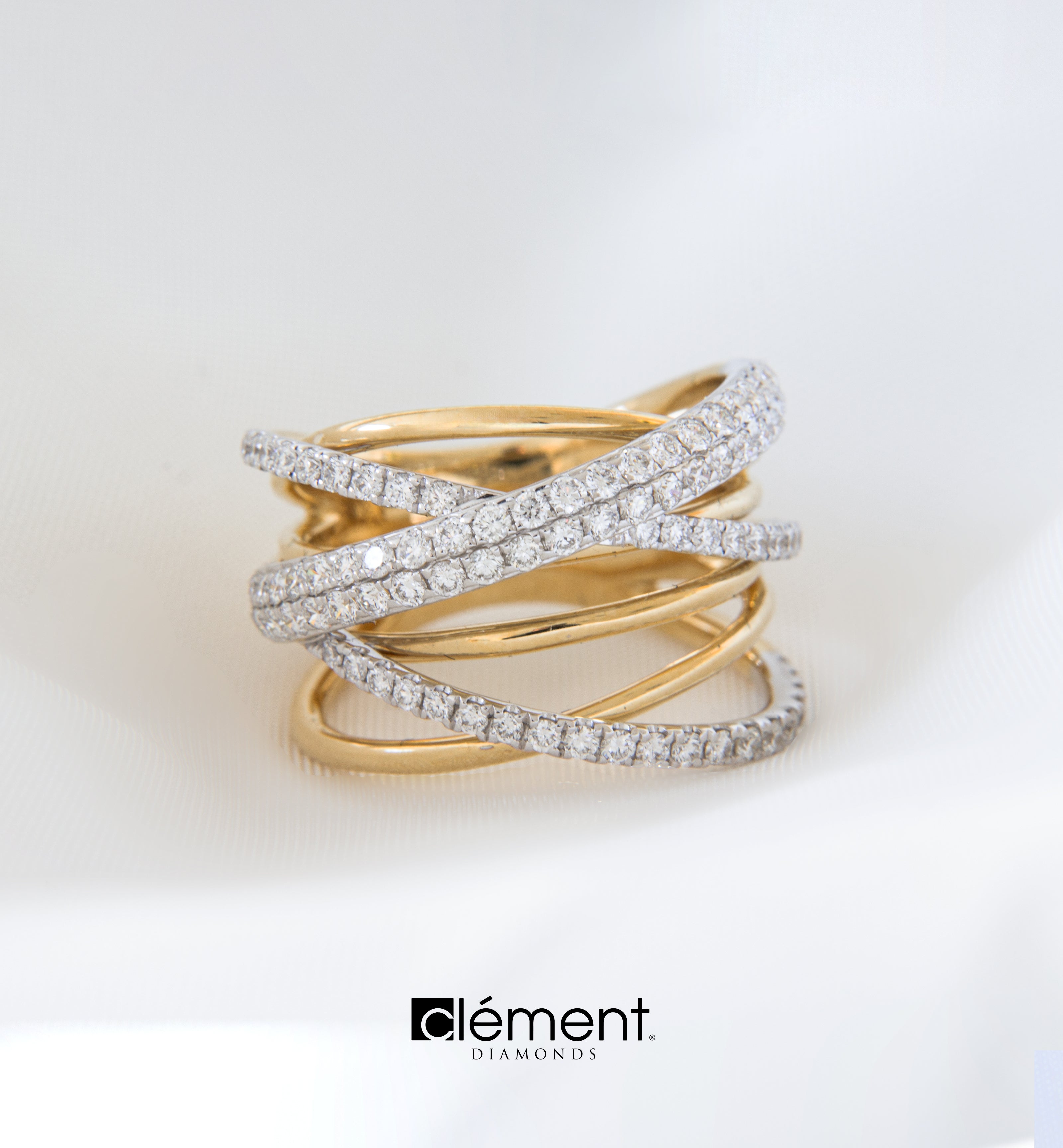 18ct Gold Two-Tone Diamond Ring
