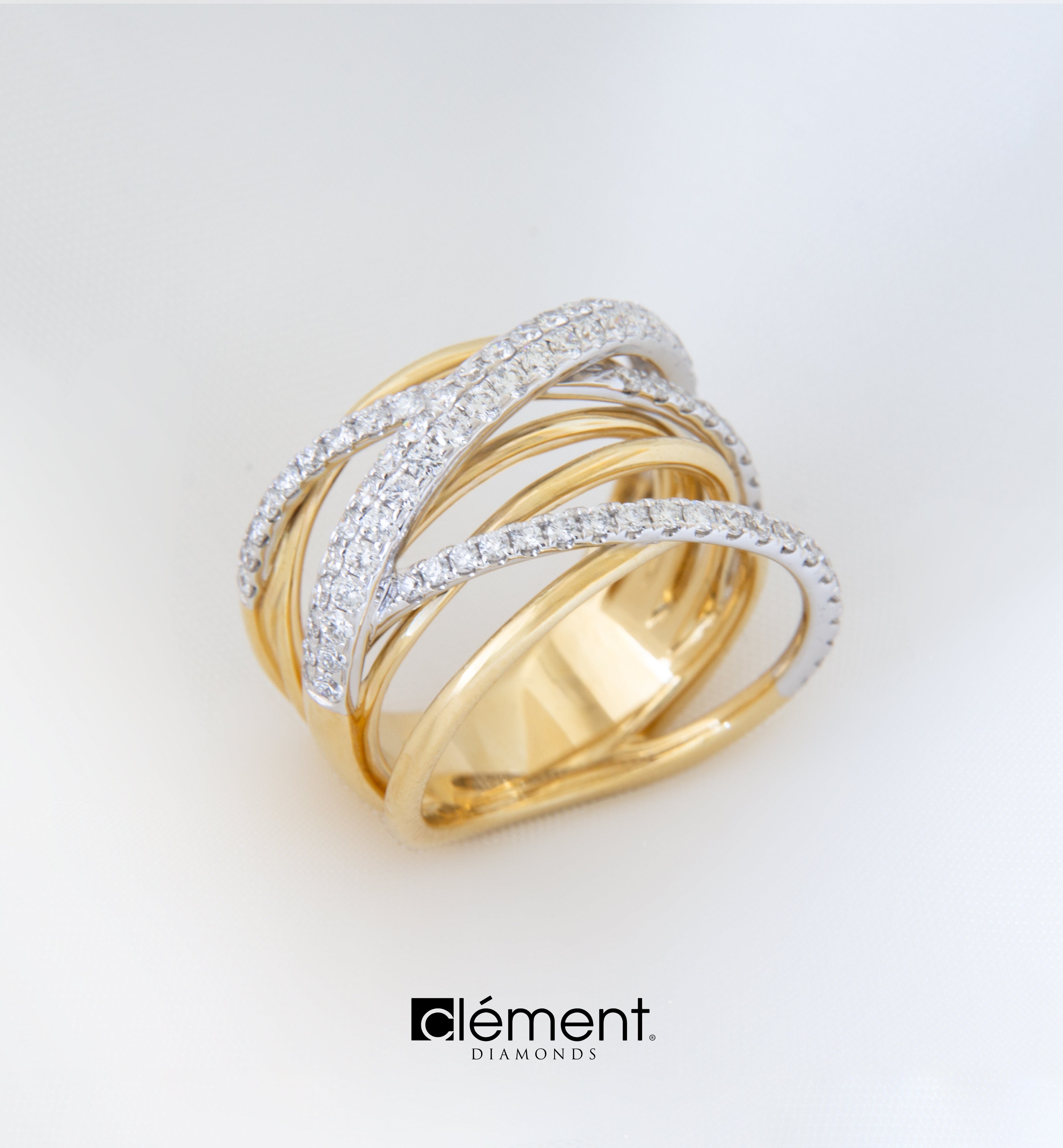 18ct Gold Two-Tone Diamond Ring