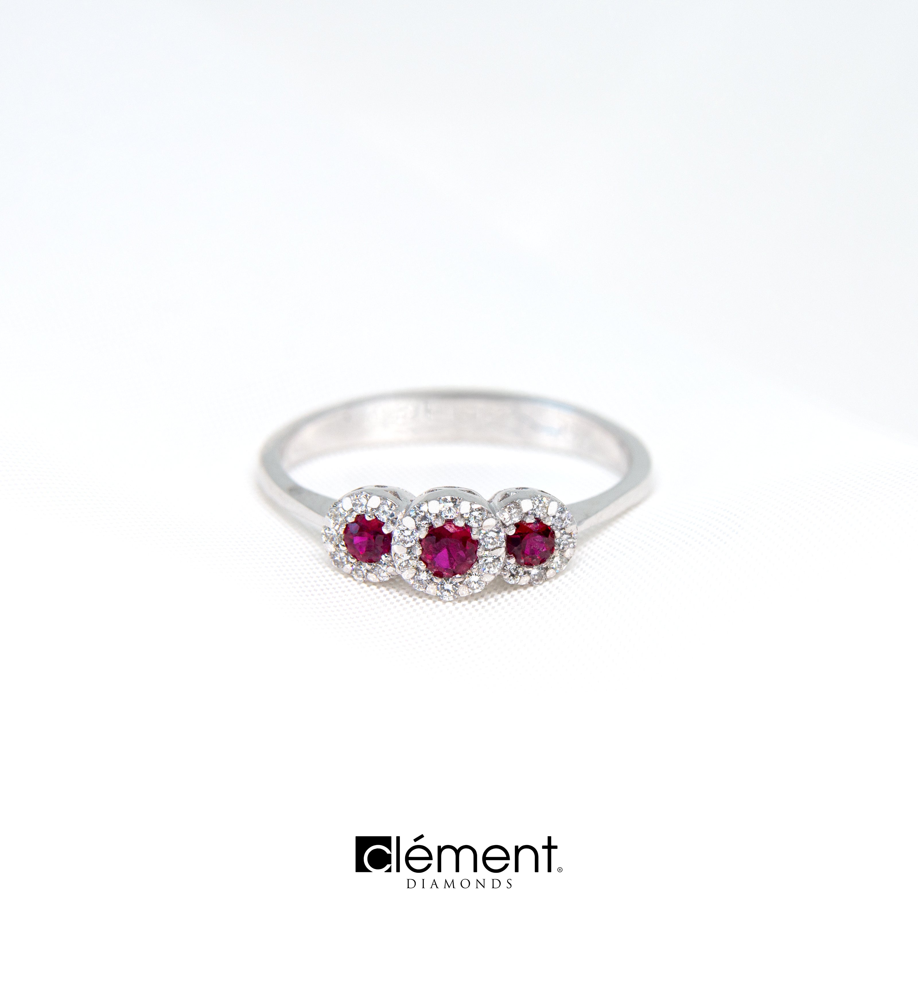 18ct White Gold Ruby and Diamond Ring