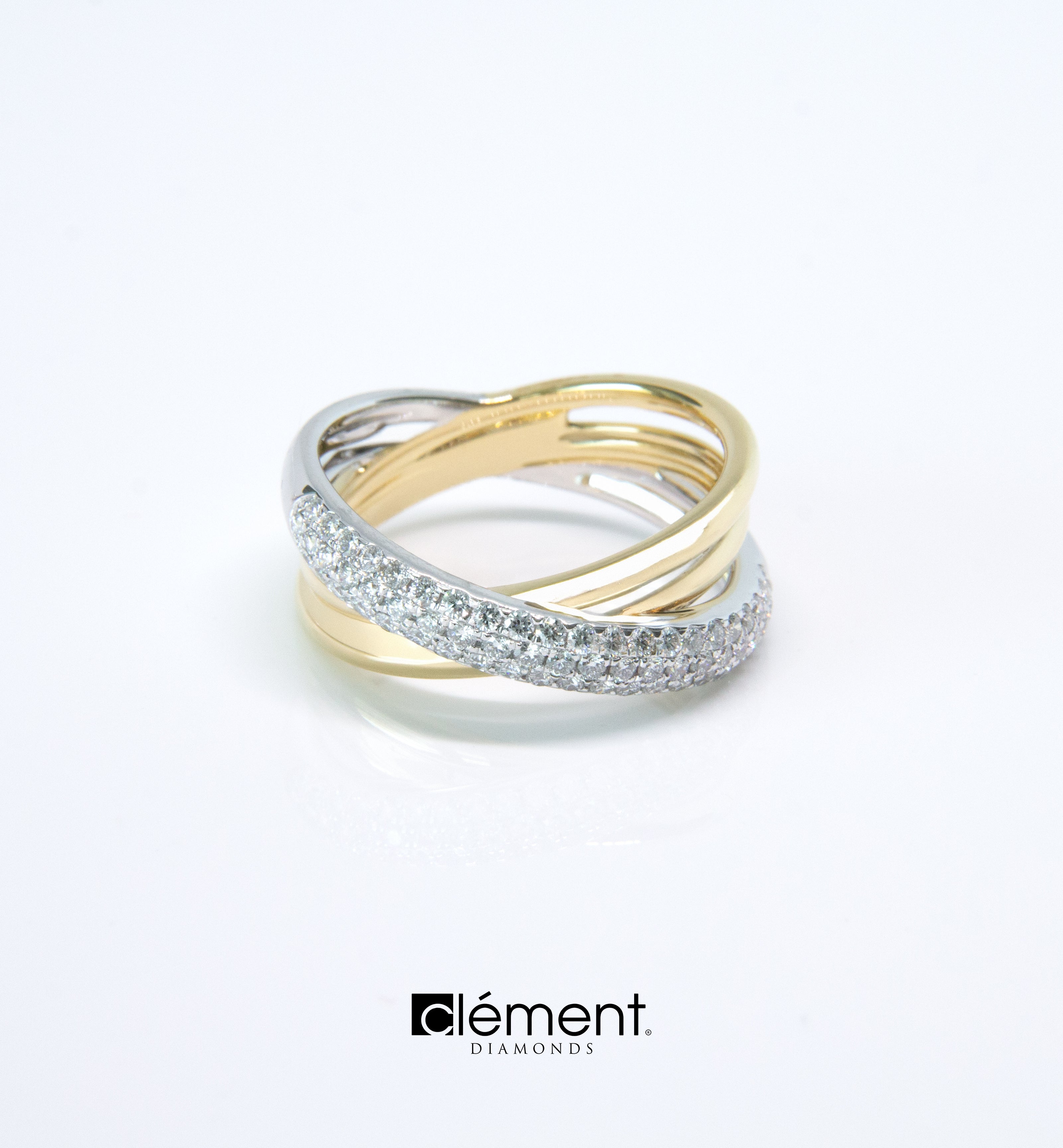 18ct Gold Two-Tone Diamond Ring