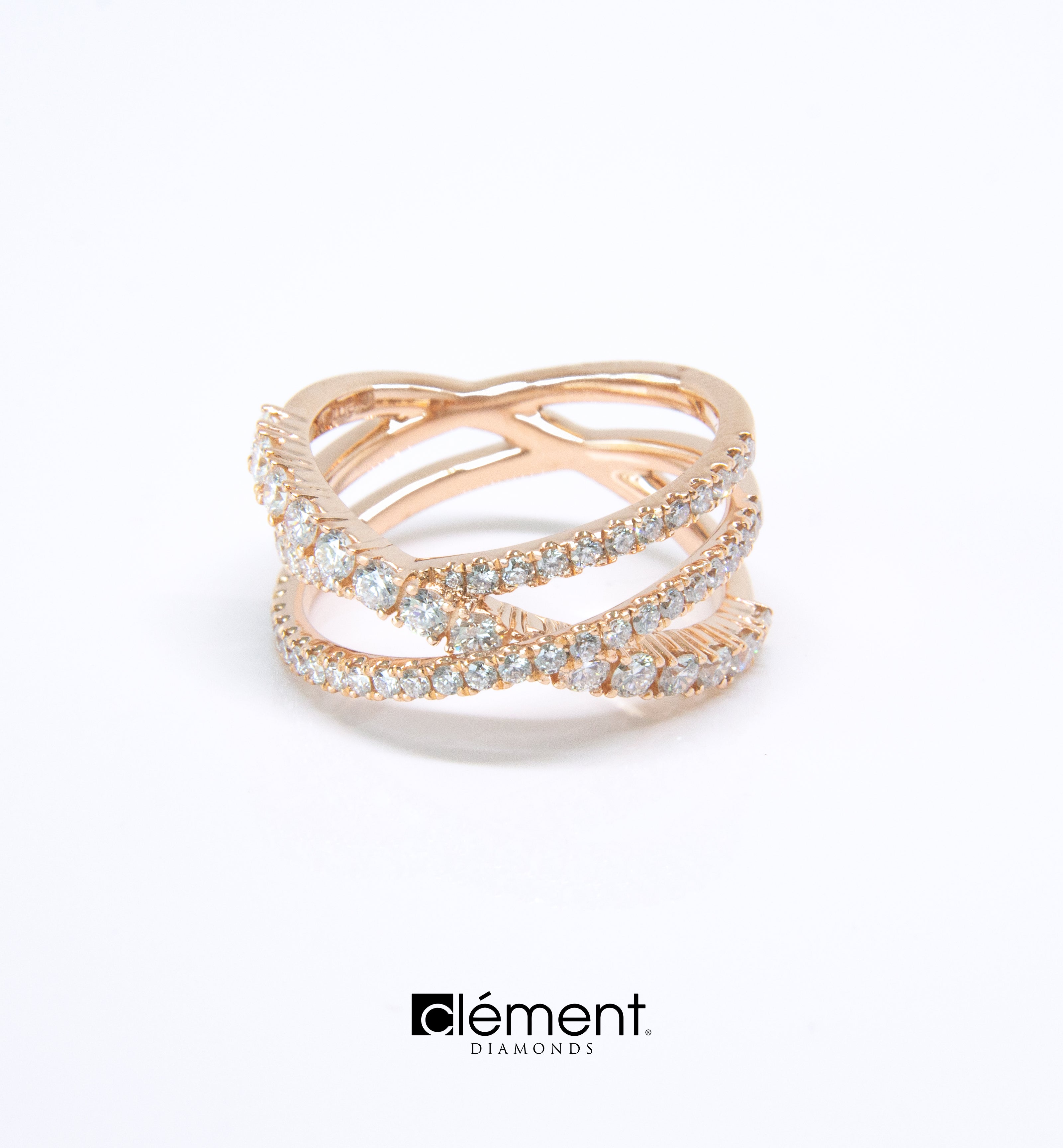 18ct Rose Gold Diamond Design Ring