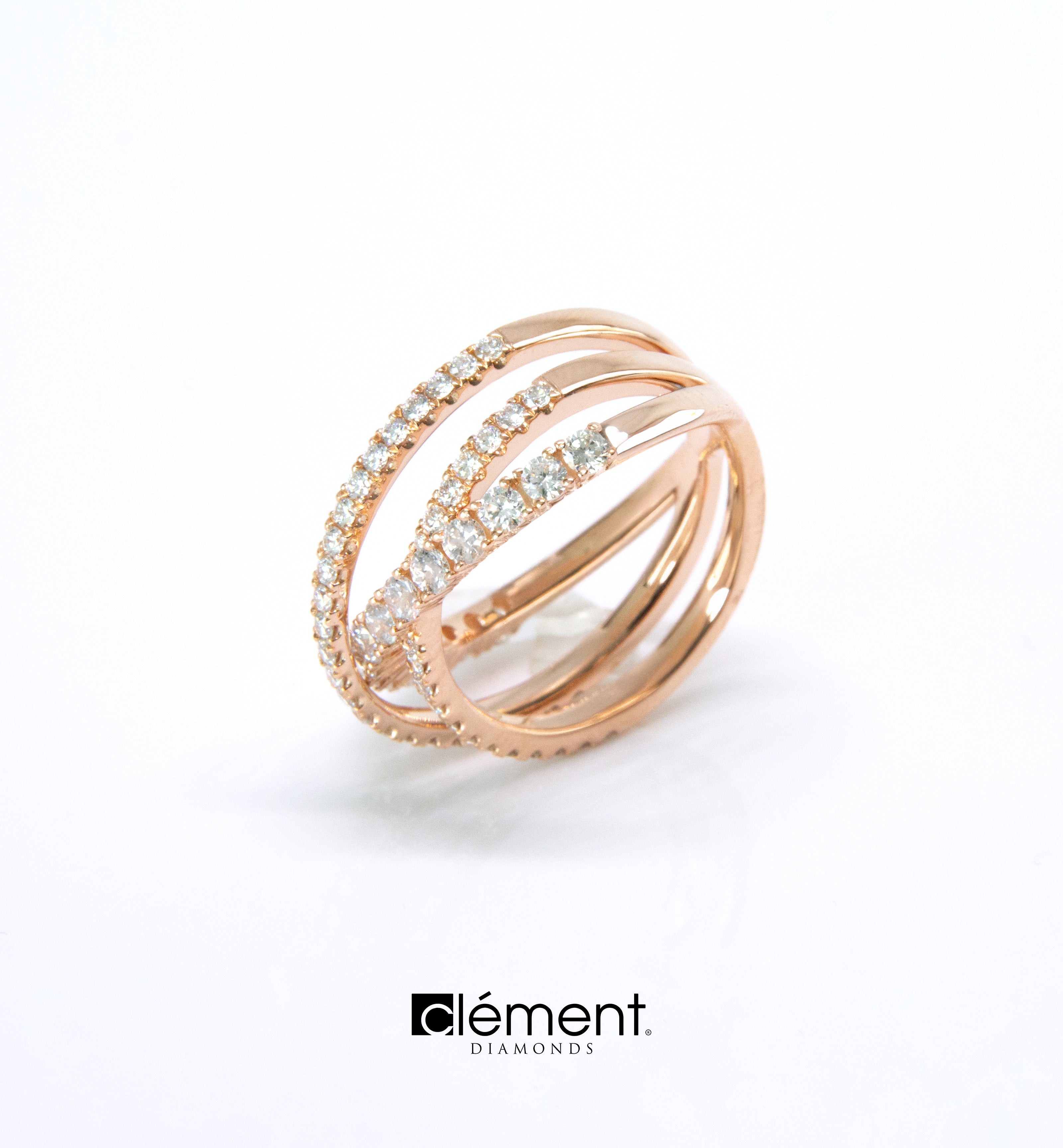 18ct Rose Gold Diamond Design Ring
