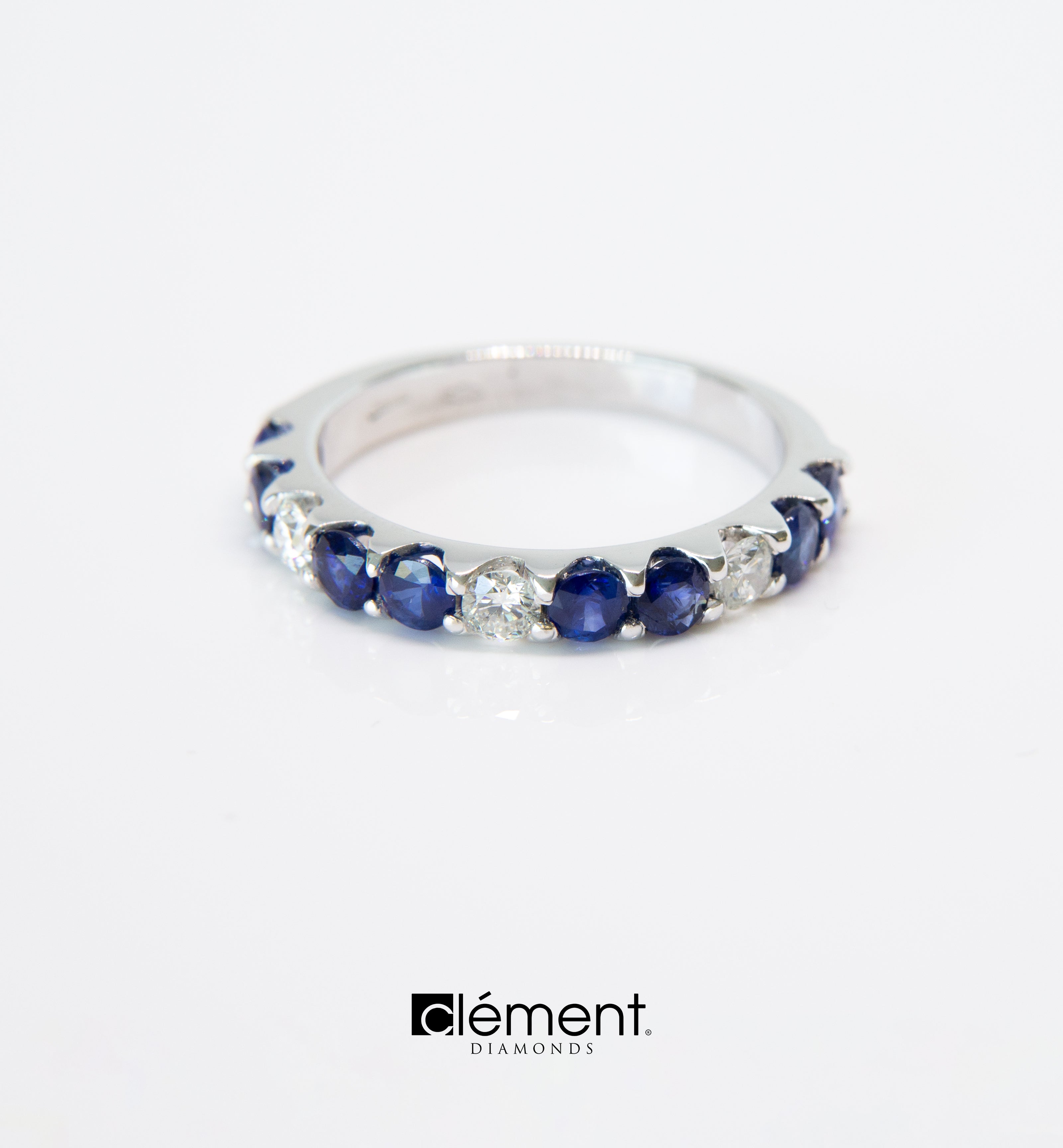 18ct Gold Diamond and Blue Sapphire Ring