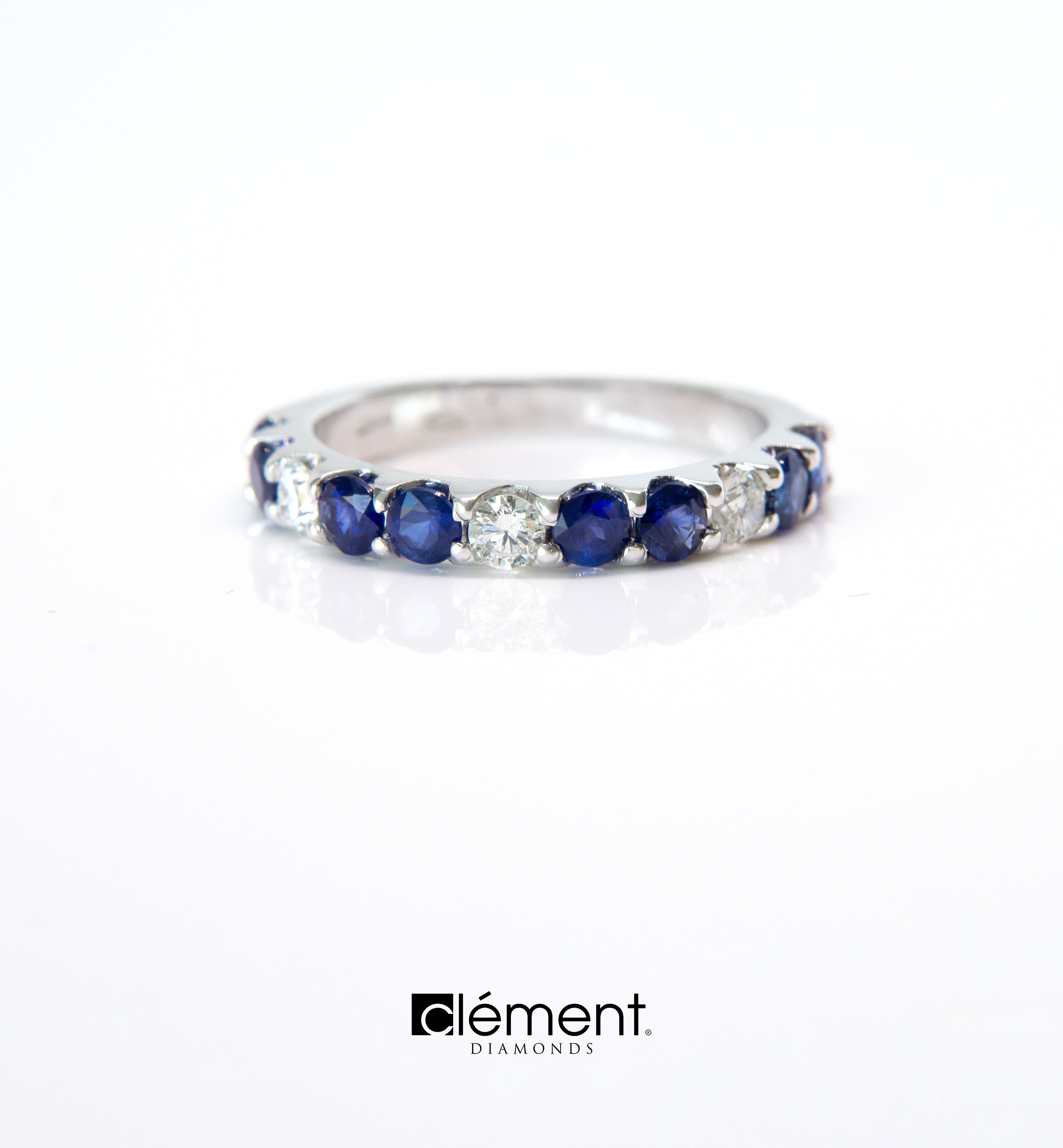 18ct Gold Diamond and Blue Sapphire Ring