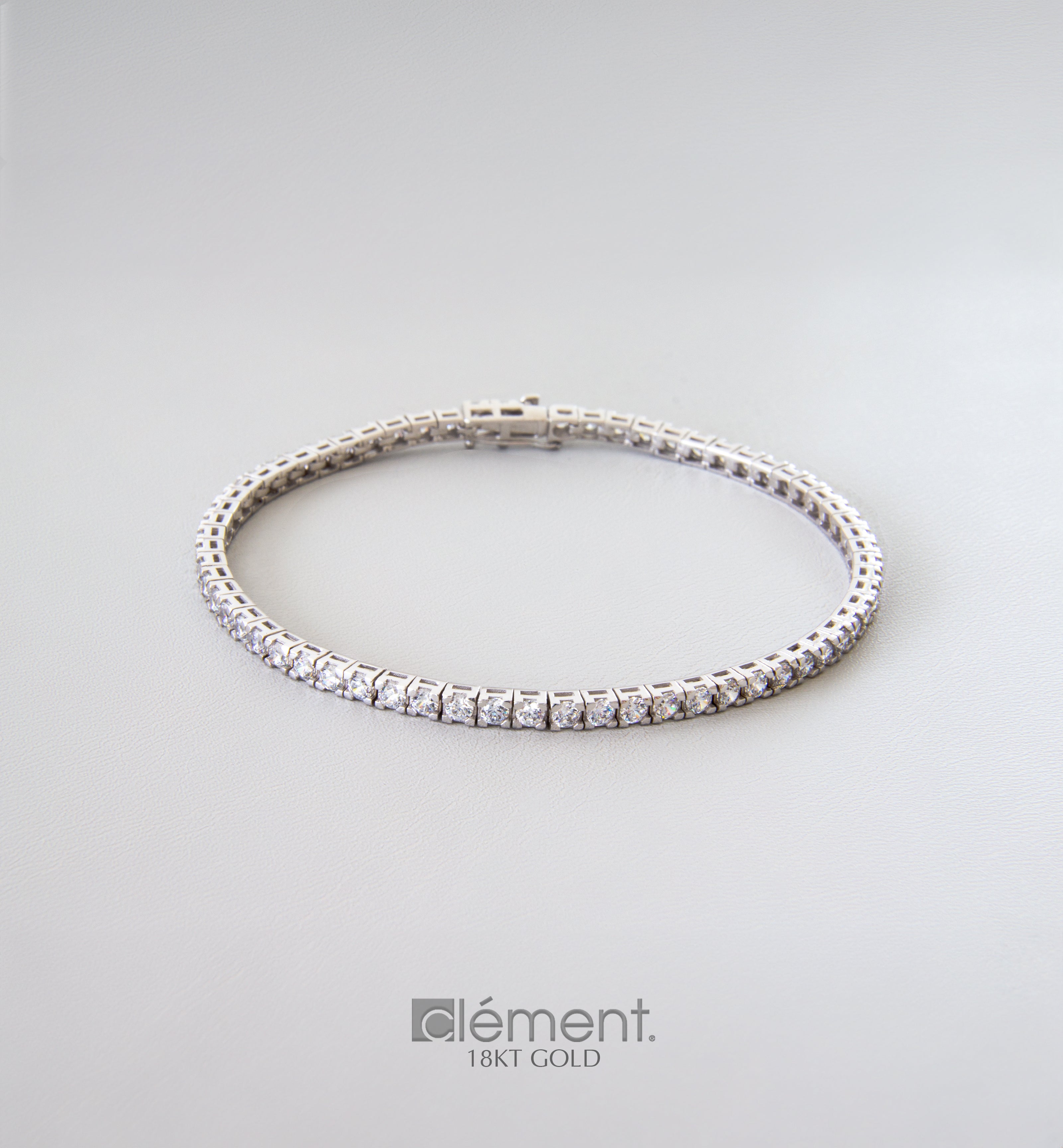 18ct White Gold Tennis Bracelet with CZ Stones