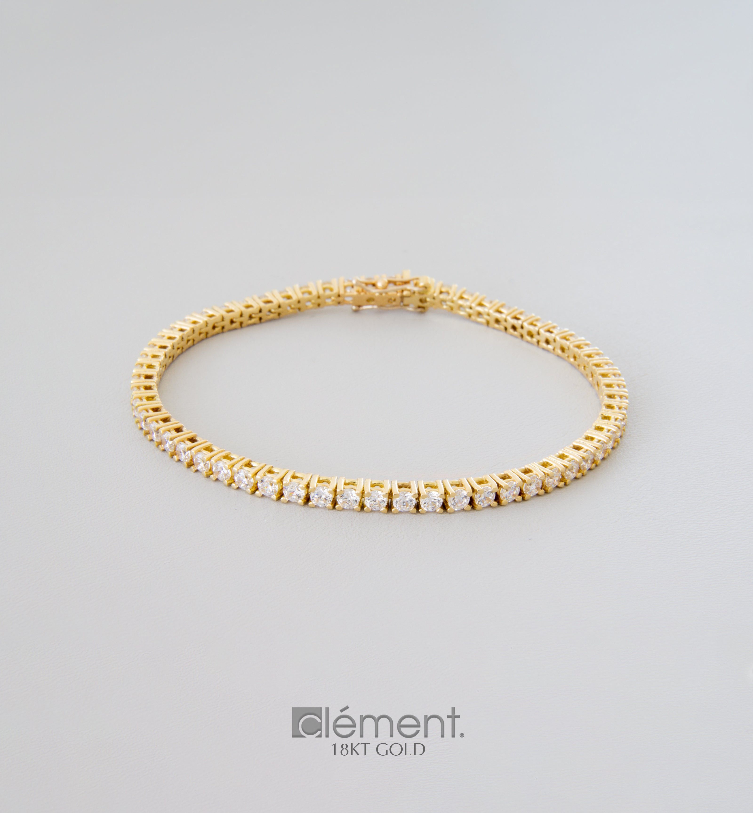 18ct Yellow Gold Tennis Bracelet with CZ Stones