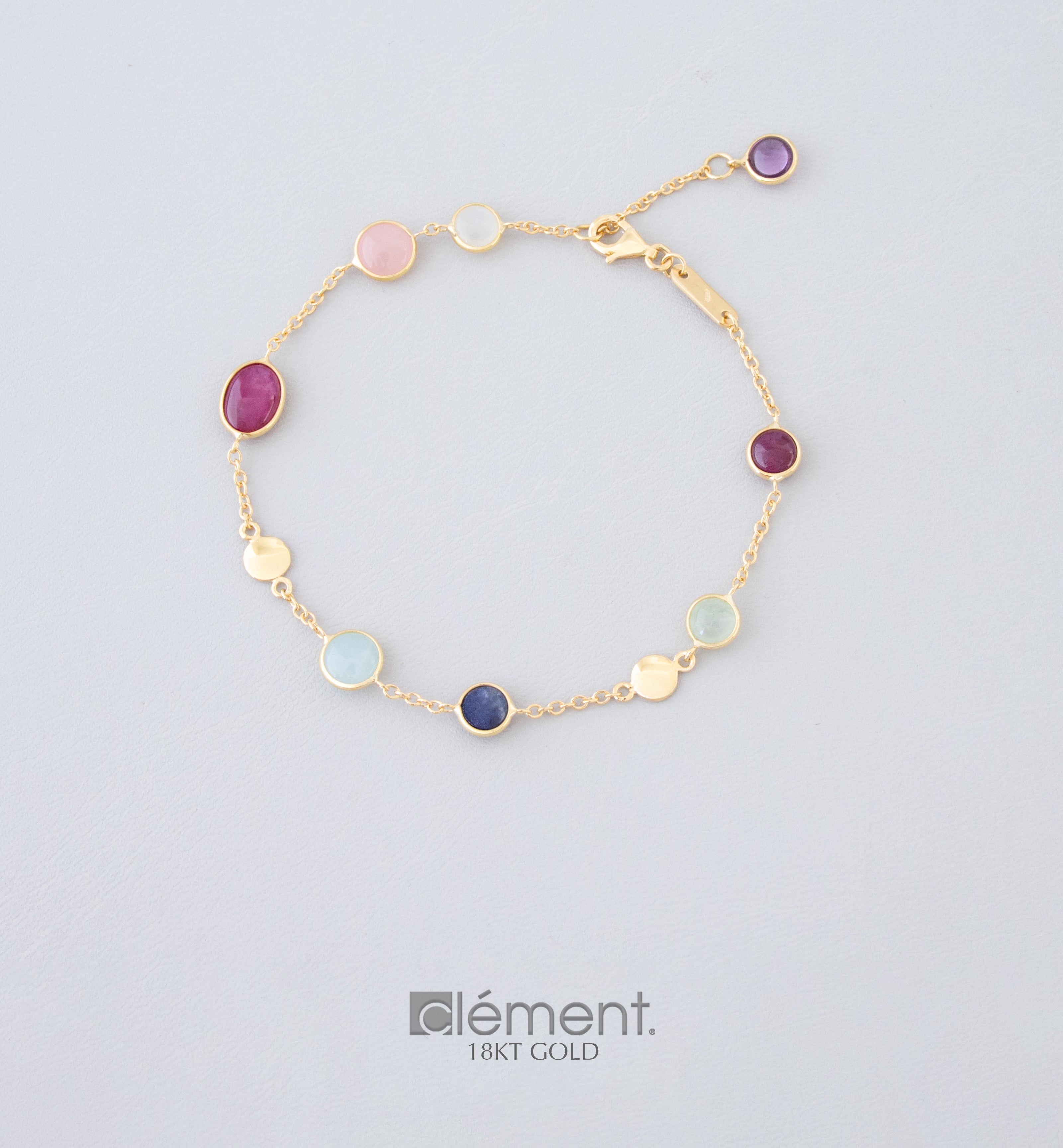 18ct Yellow Gold Bracelet with Stones