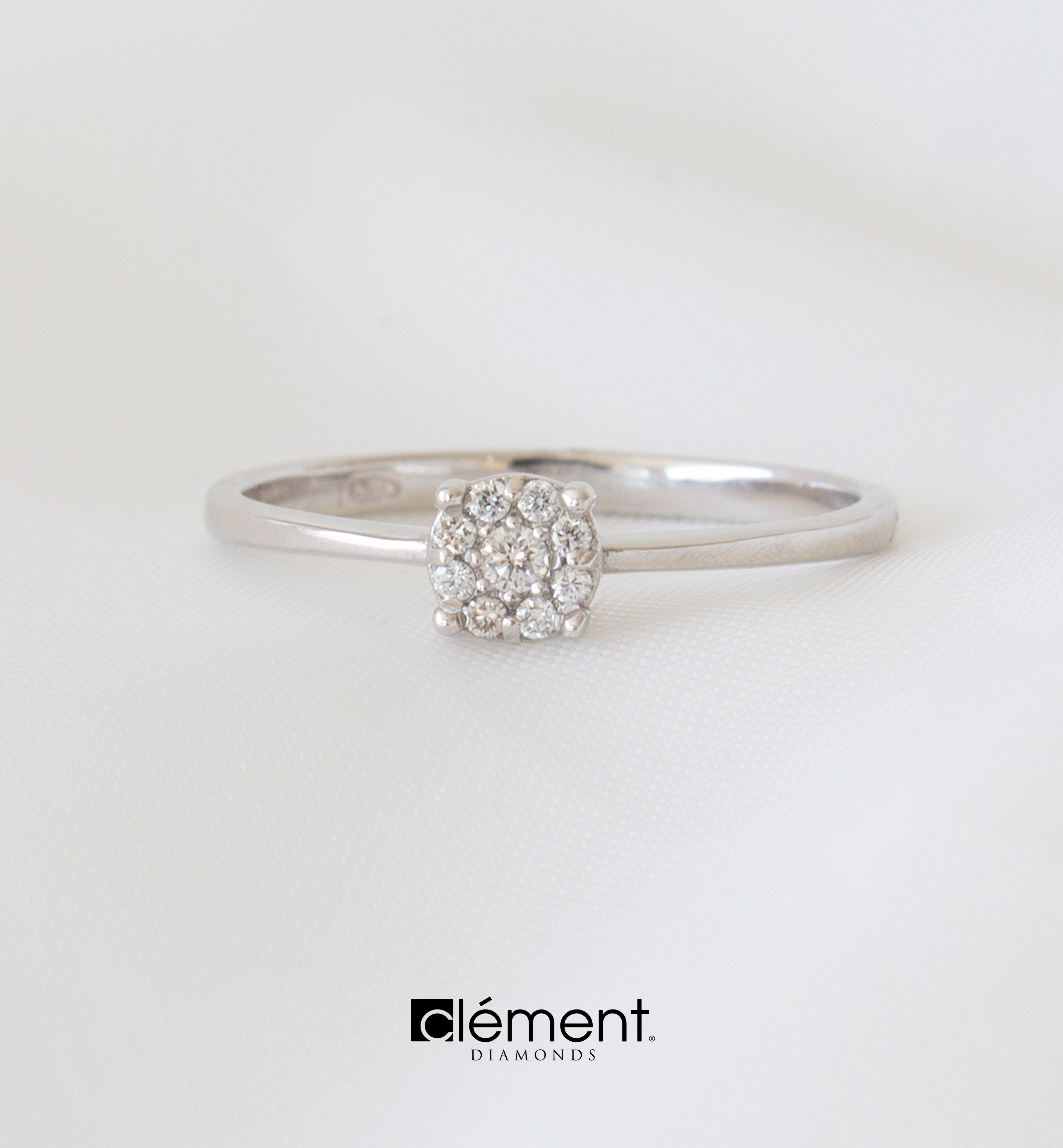 18ct Gold White Gold Cluster of Diamond Ring