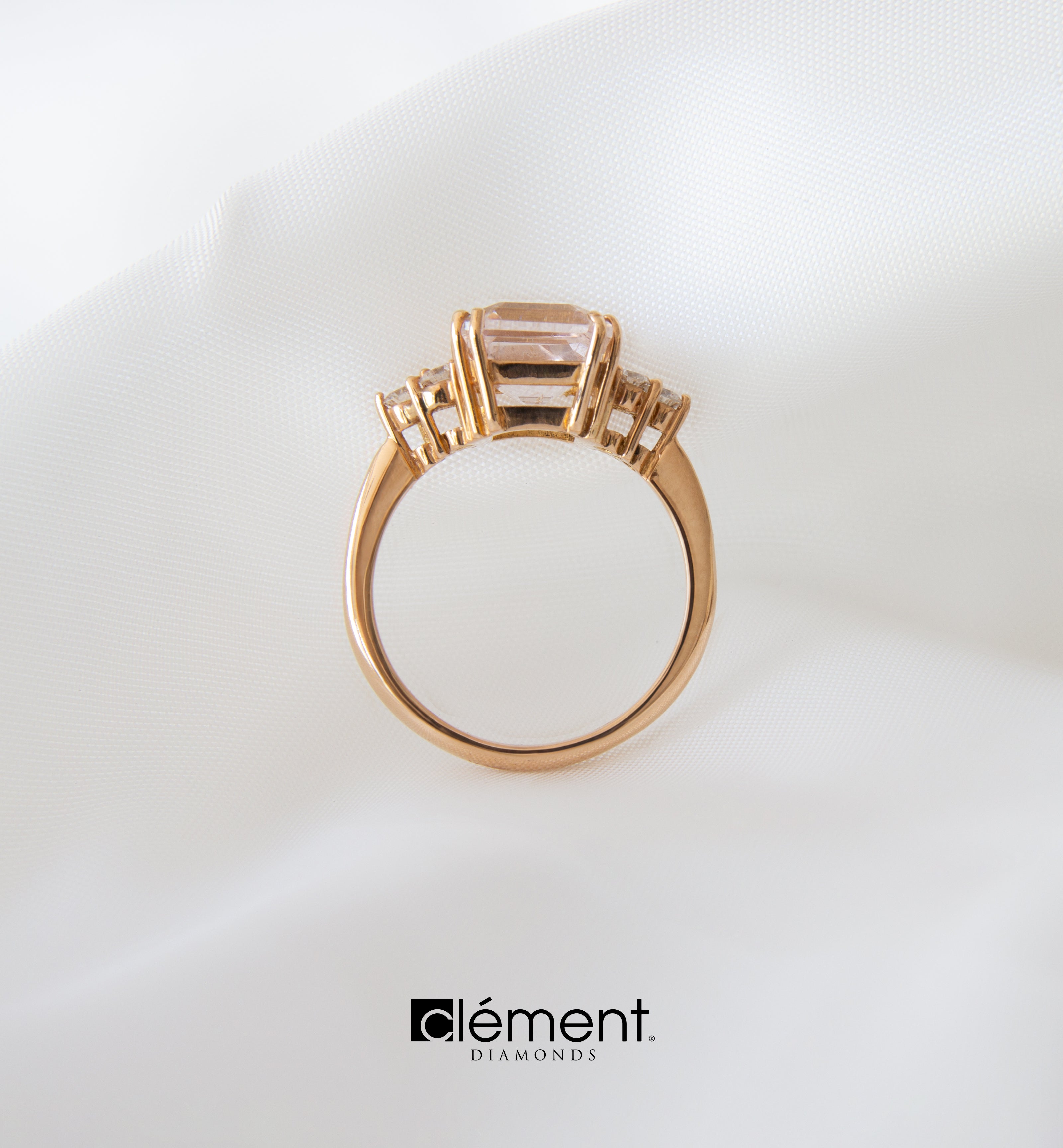 18ct Rose Gold Diamond & Morganite Ring