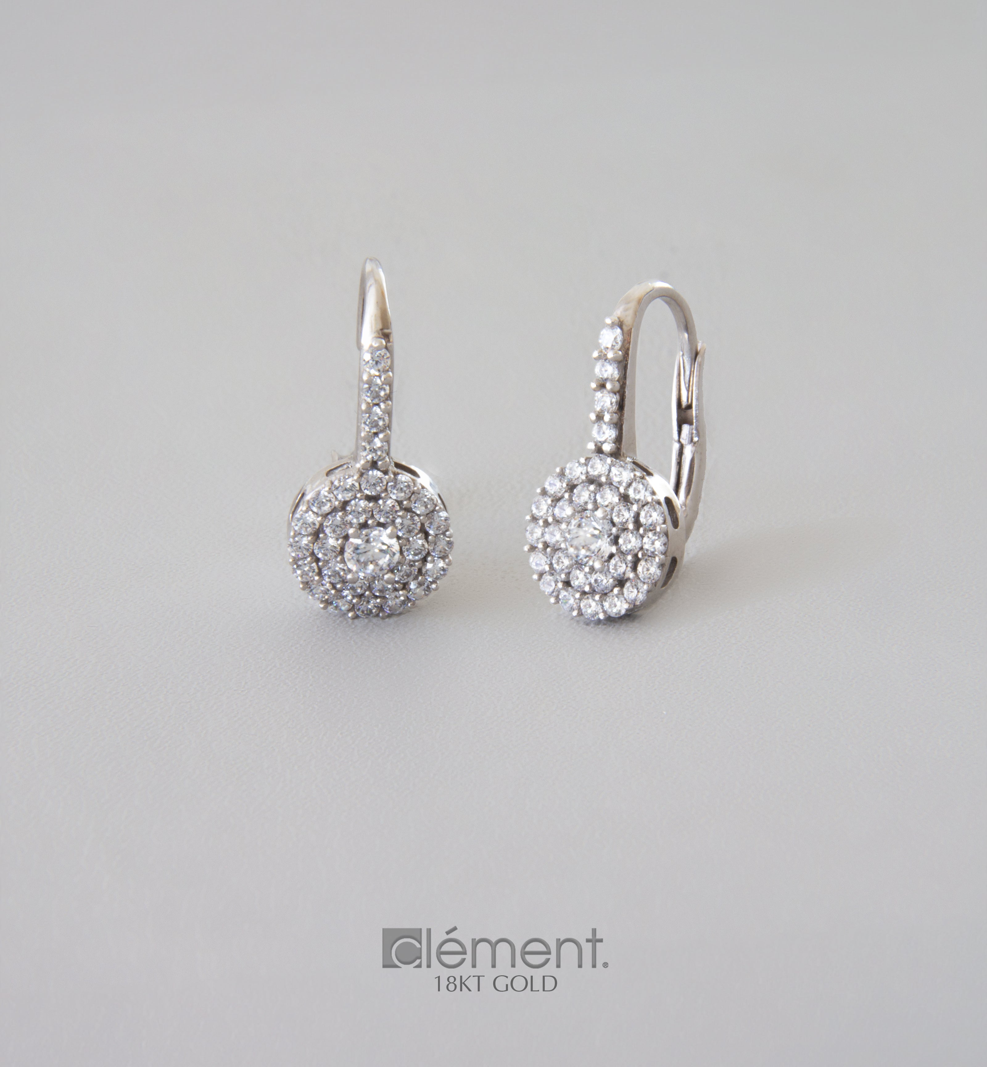 18ct White Gold Earrings with Cubic Zircon Stones