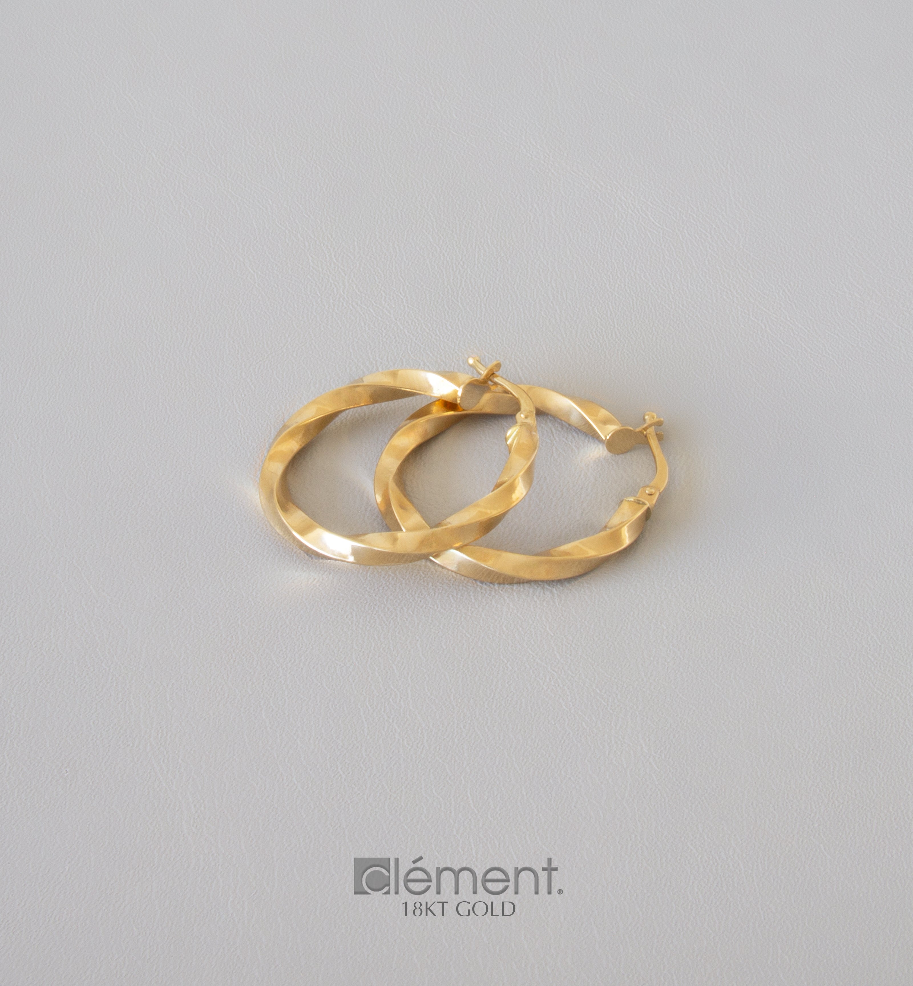18ct Yellow Gold Twisted Hoop Earrings