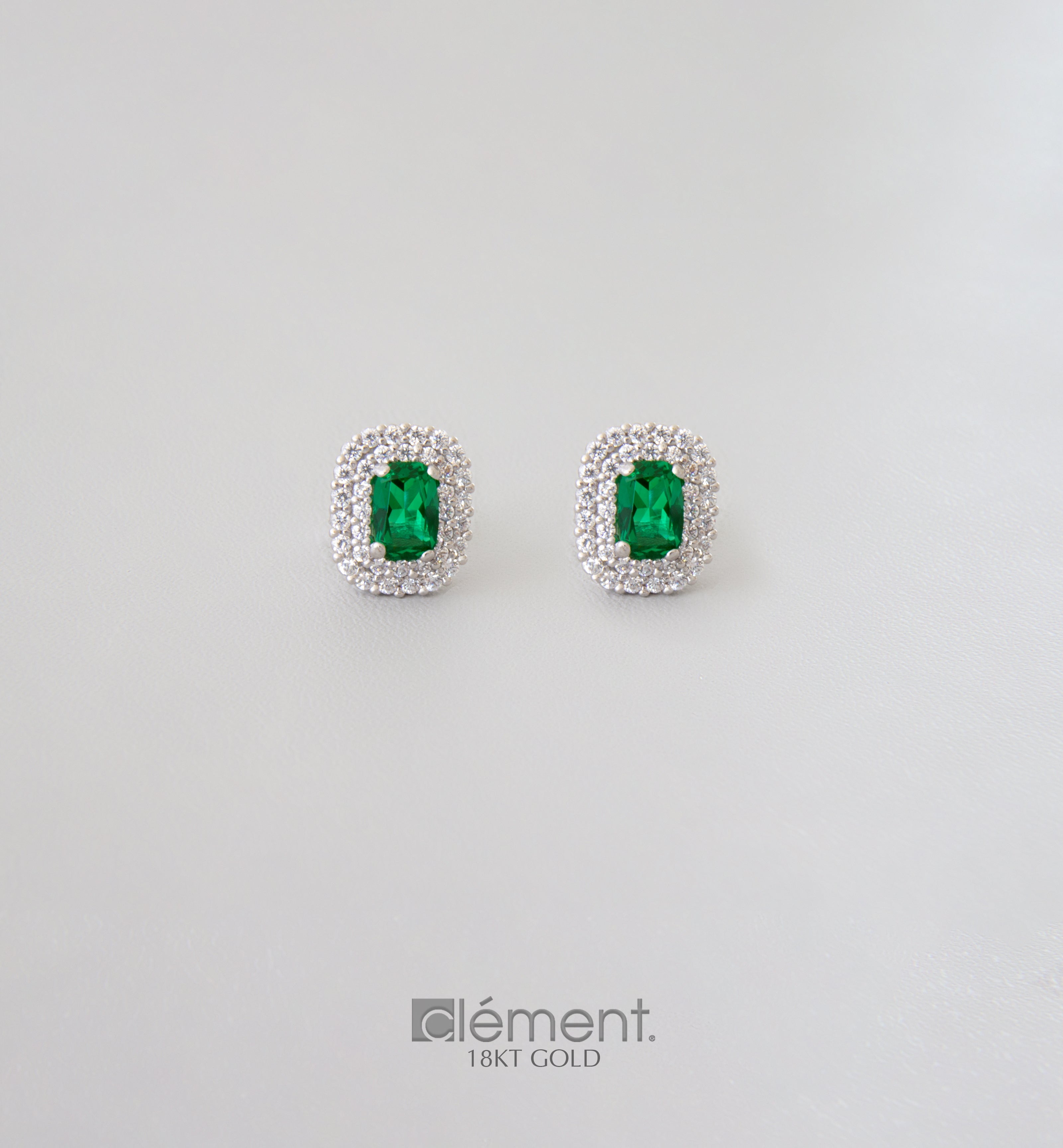 18ct White Gold Earrings with CZ Stones