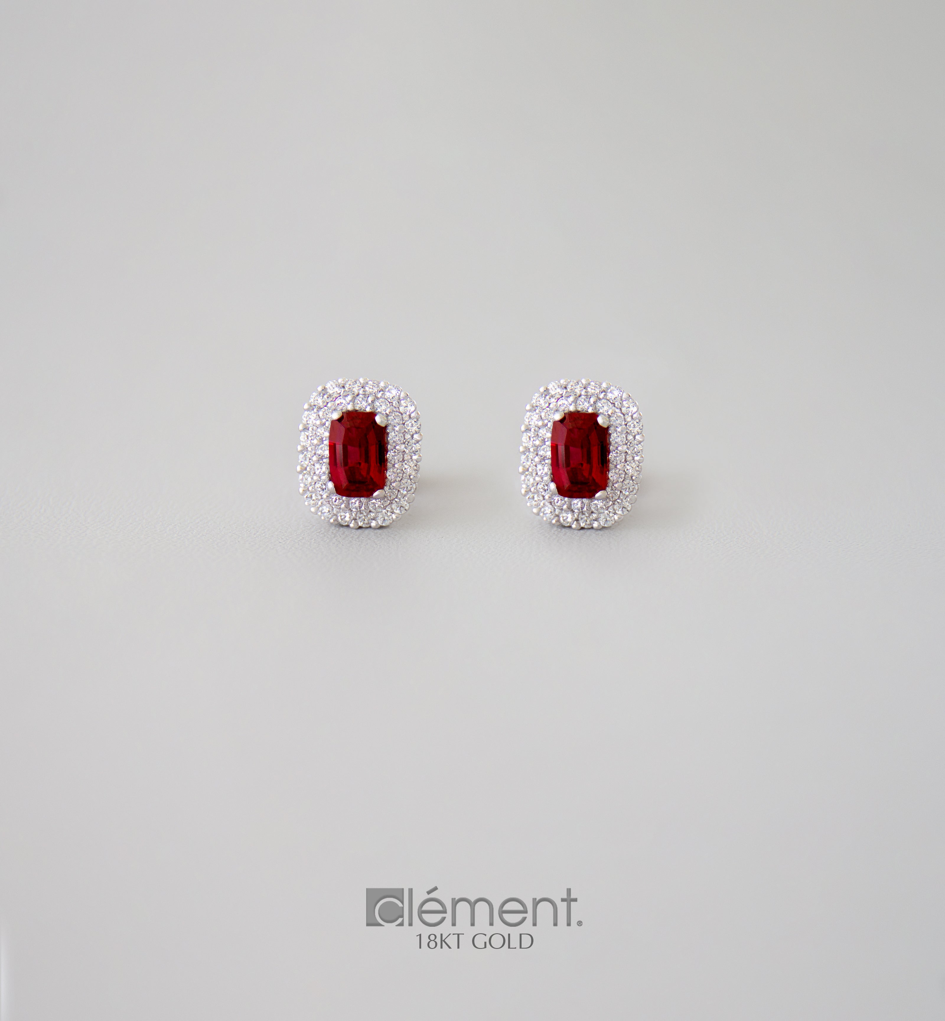 18ct White Gold Earrings with CZ Stones